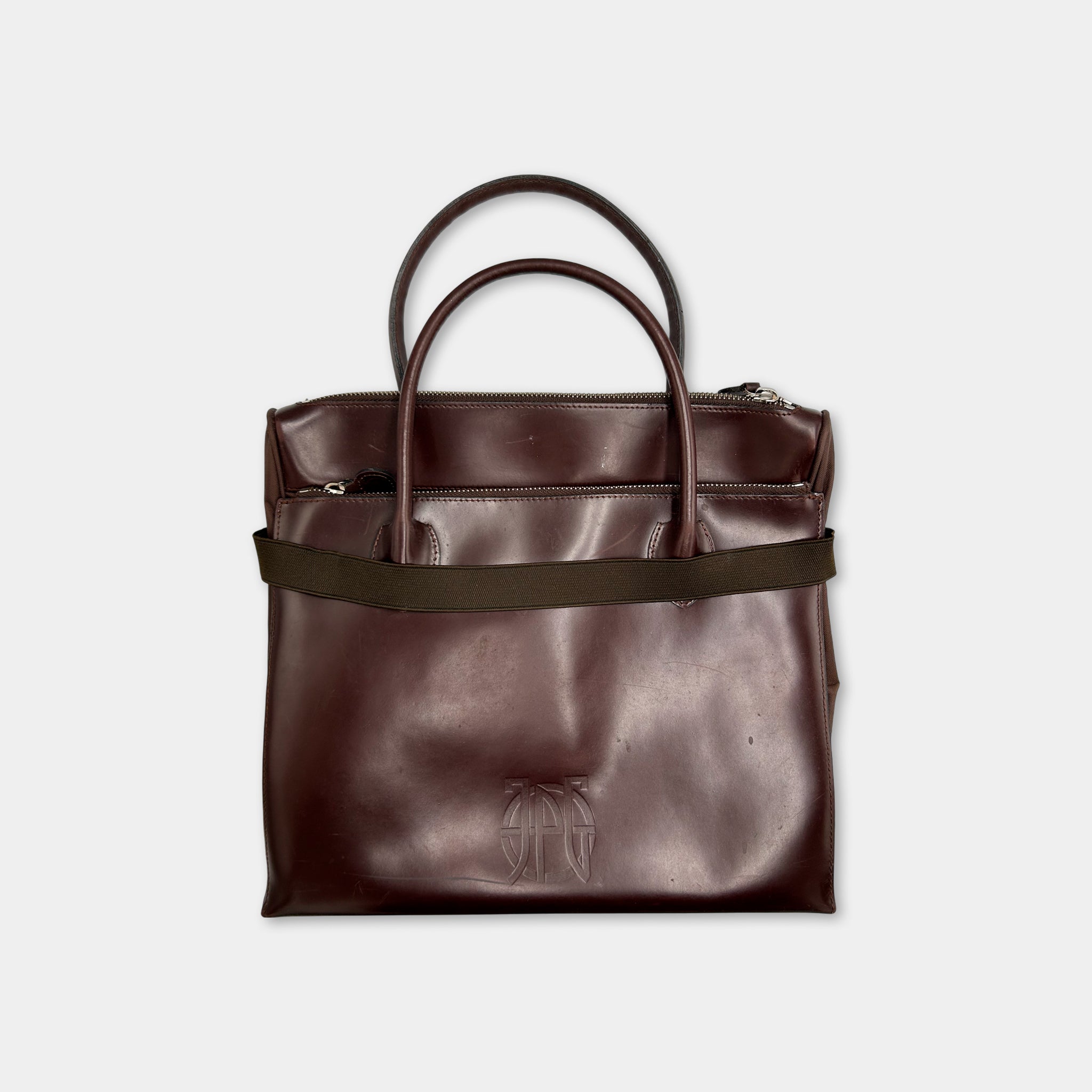 Jean Paul Gaultier Burgundy Leather Folder Bag