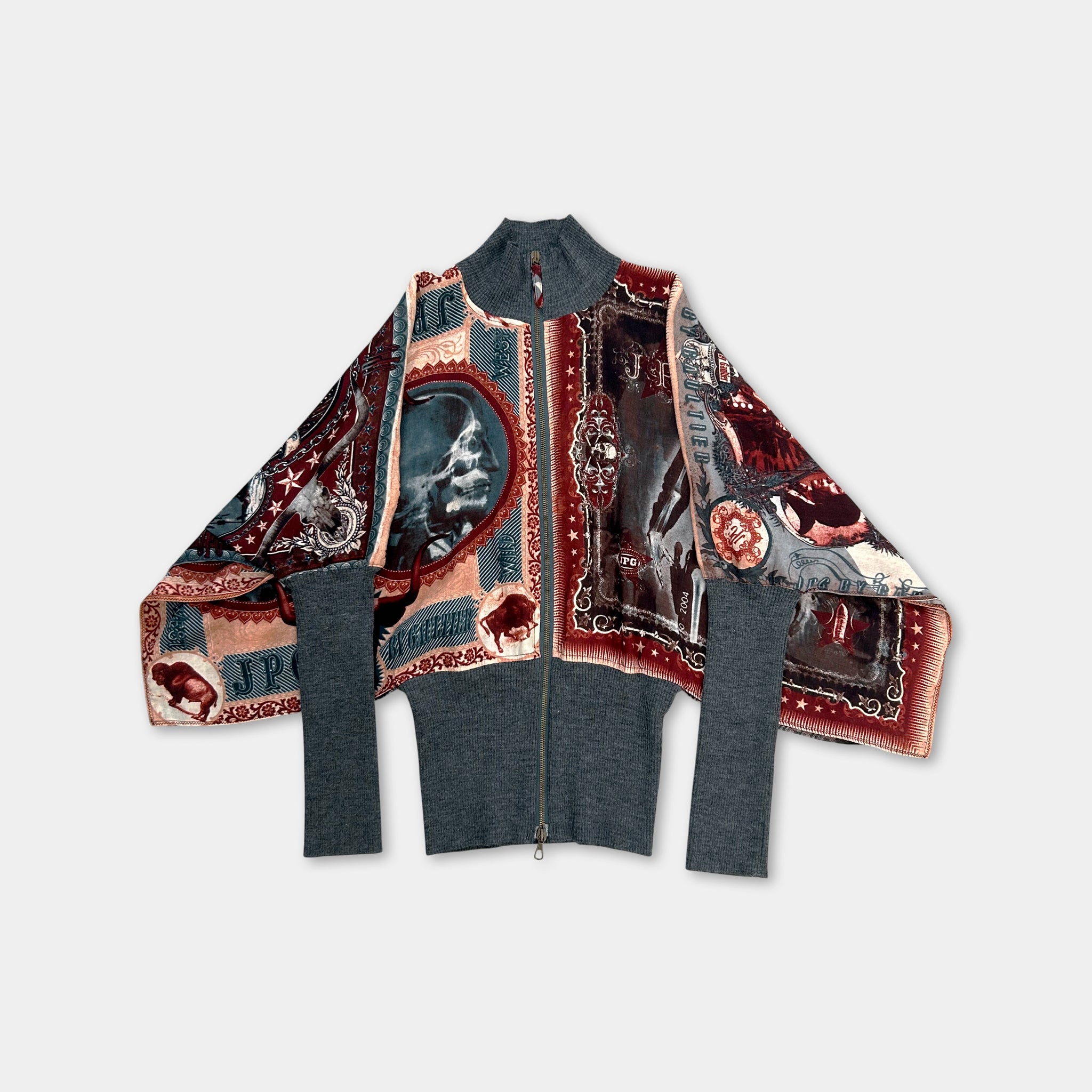Jean Paul Gaultier 1998 Native Print Poncho Cardigan