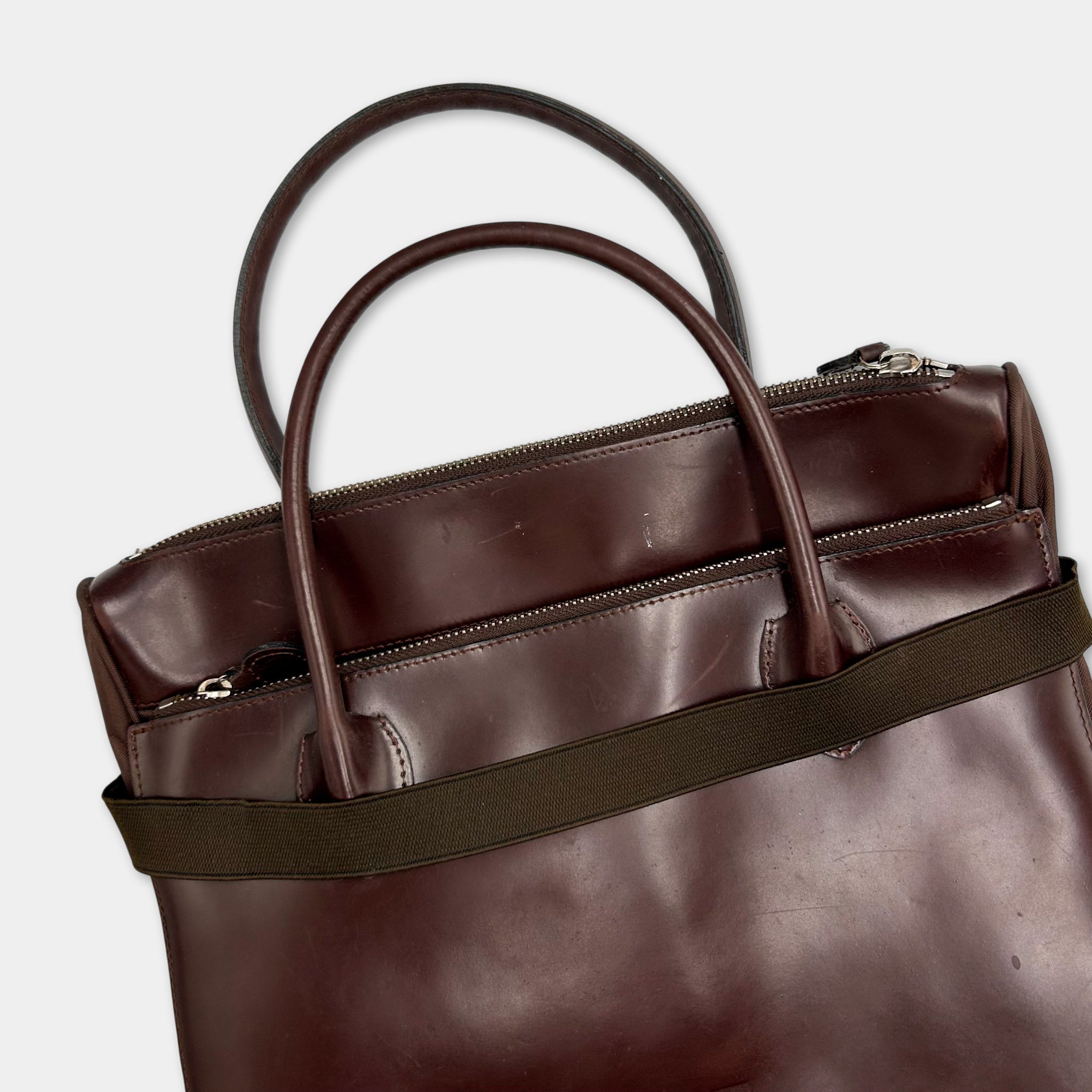 Jean Paul Gaultier Burgundy Leather Folder Bag