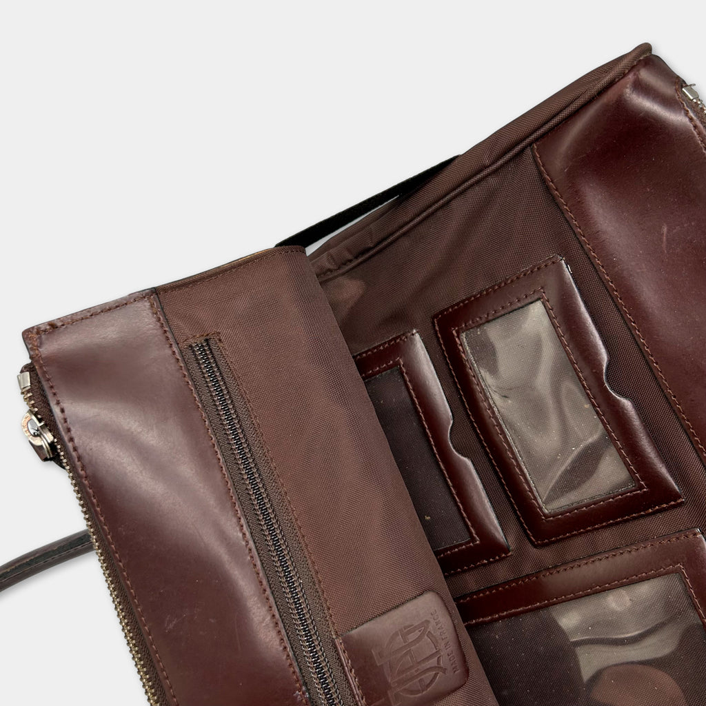 Jean Paul Gaultier Burgundy Leather Folder Bag