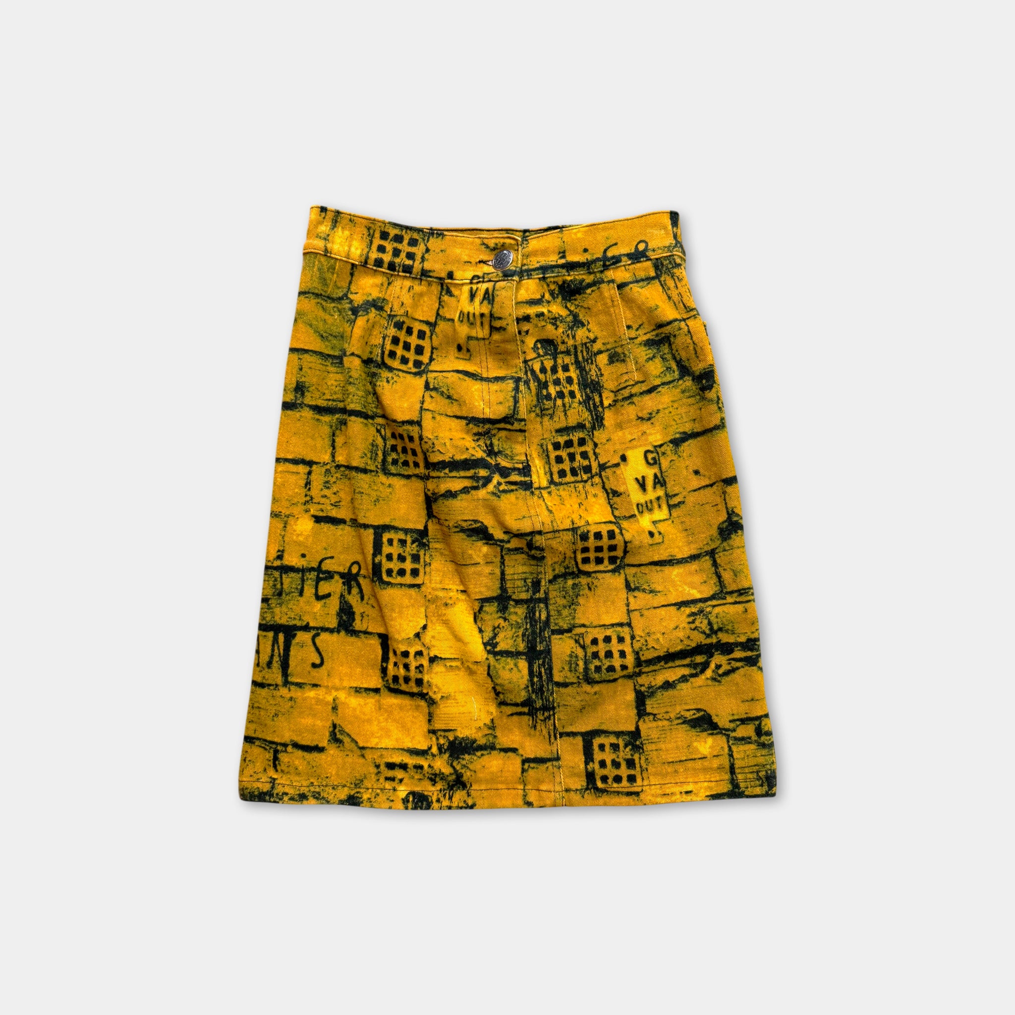 Jean Paul Gaultier 90's Brick Wall Denim Skirt