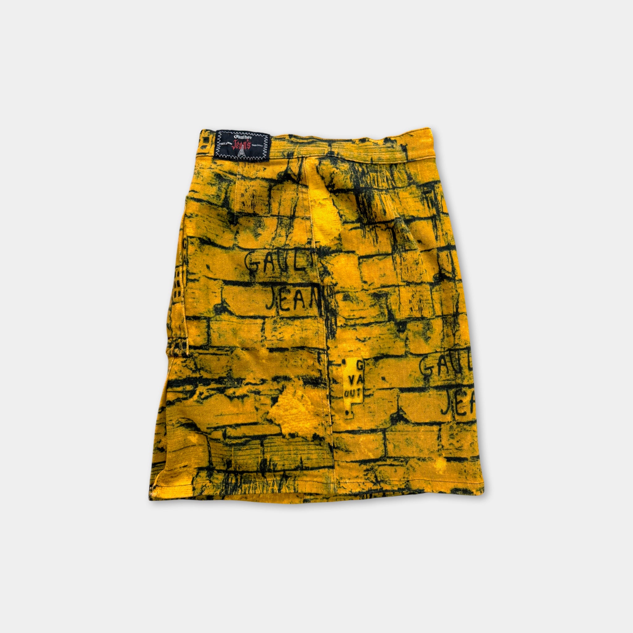 Jean Paul Gaultier 90's Brick Wall Denim Skirt