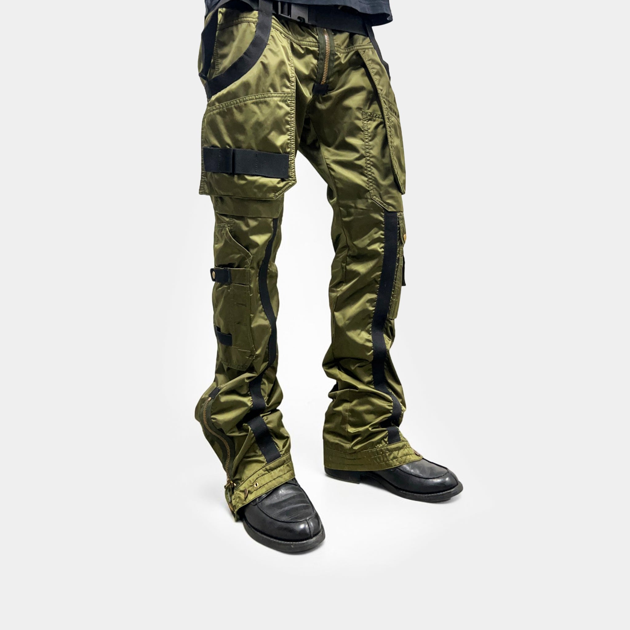 Jean Paul Gaultier AW03 Satin Green Cargo Pants