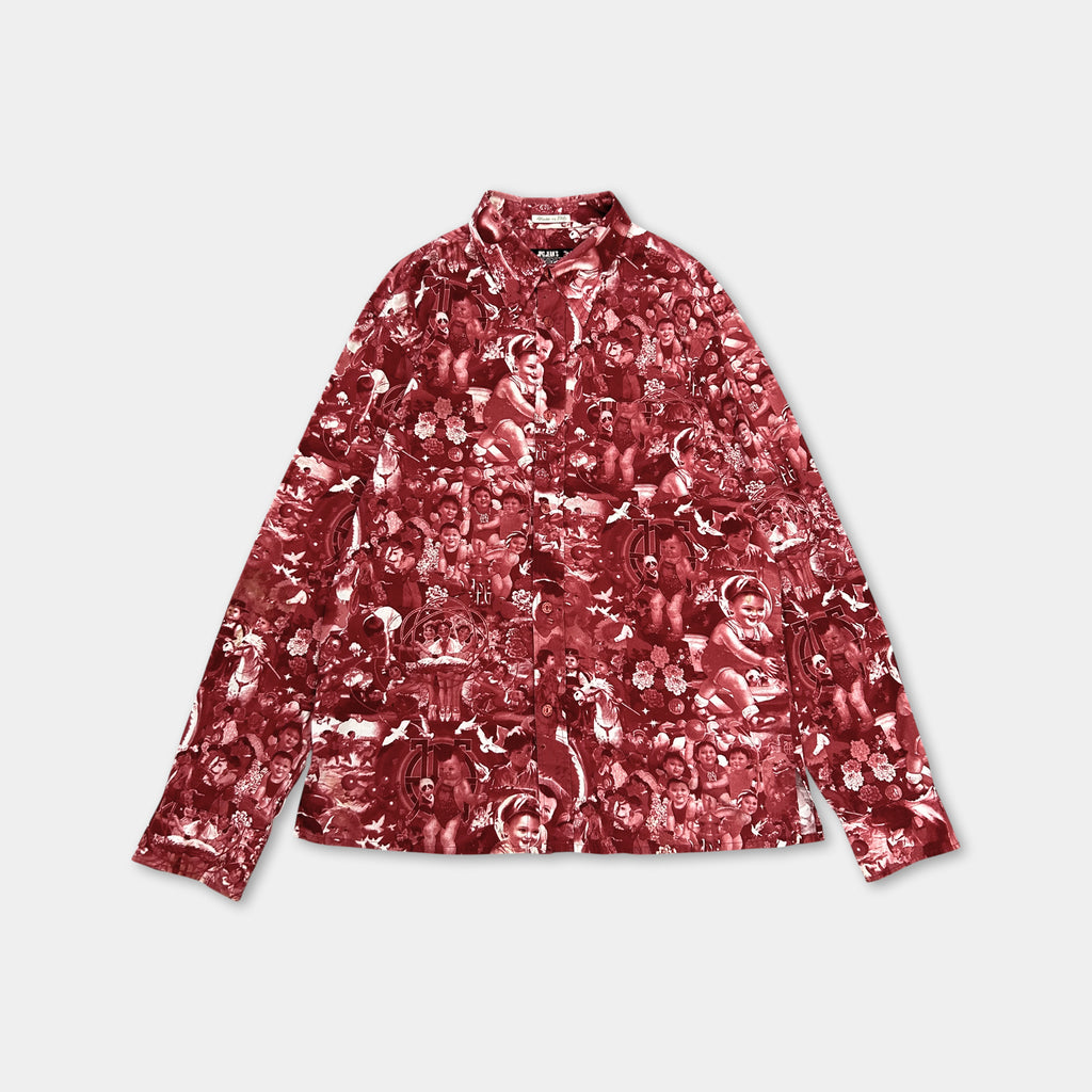 Jean Paul Gaultier 2000s Red Chinese Propaganda Button Shirt