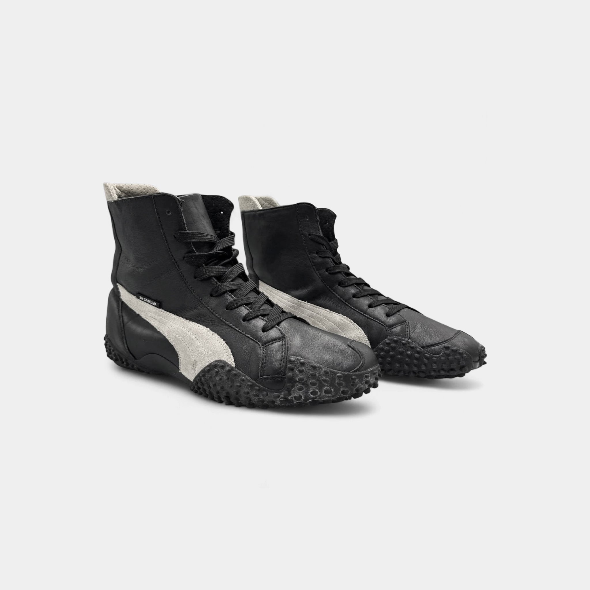 Jil Sander x Puma 1998 Black Leather High-Top Boxing Sneakers