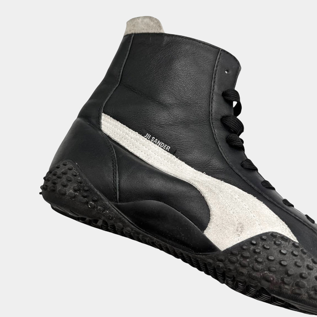 Jil Sander x Puma 1998 Black Leather High-Top Boxing Sneakers