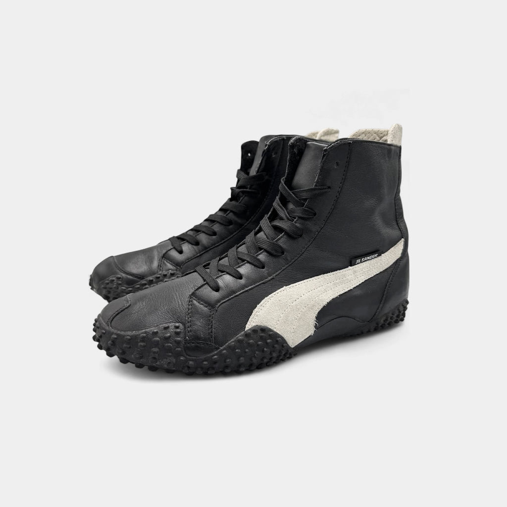 Jil Sander x Puma 1998 Black Leather High-Top Boxing Sneakers