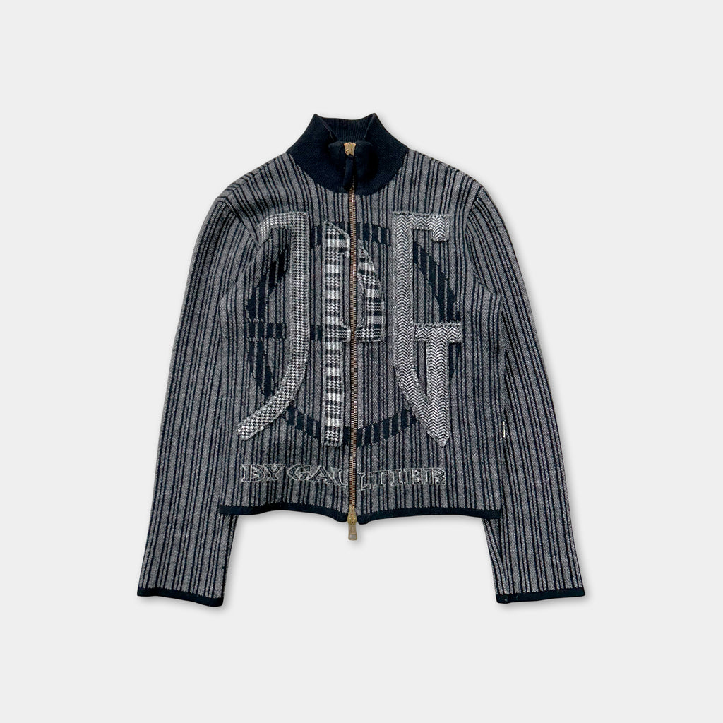 Jean Paul Gaultier 90s Textured Striped Knit Jacket