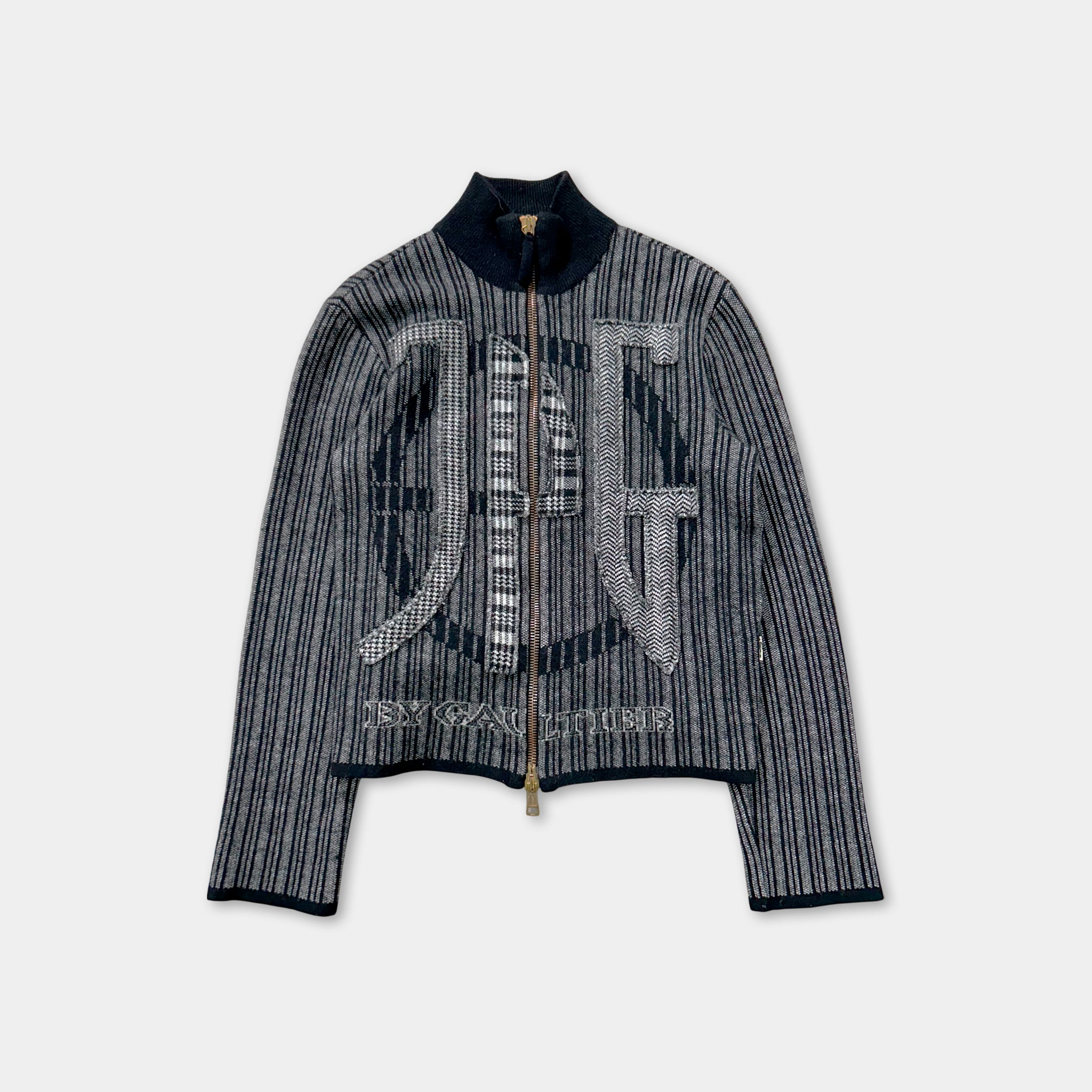 Jean Paul Gaultier 90s Textured Striped Knit Jacket