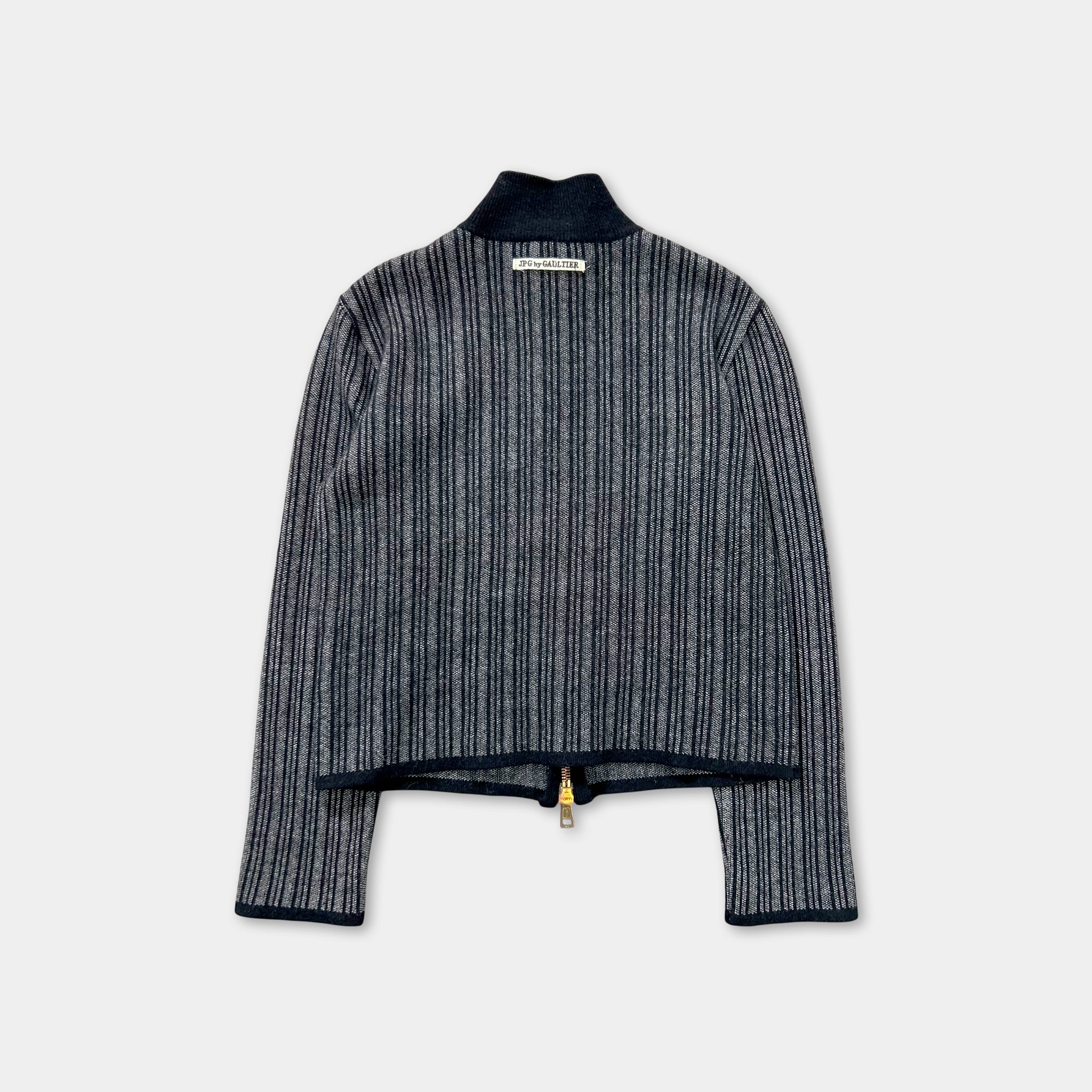 Jean Paul Gaultier 90s Textured Striped Knit Jacket