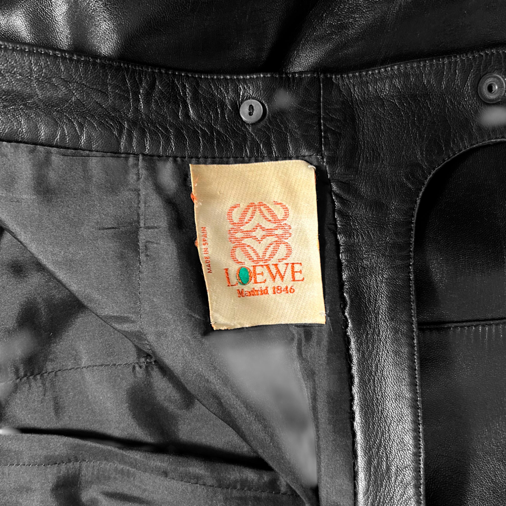 Loewe 1990's Black Leather Pants