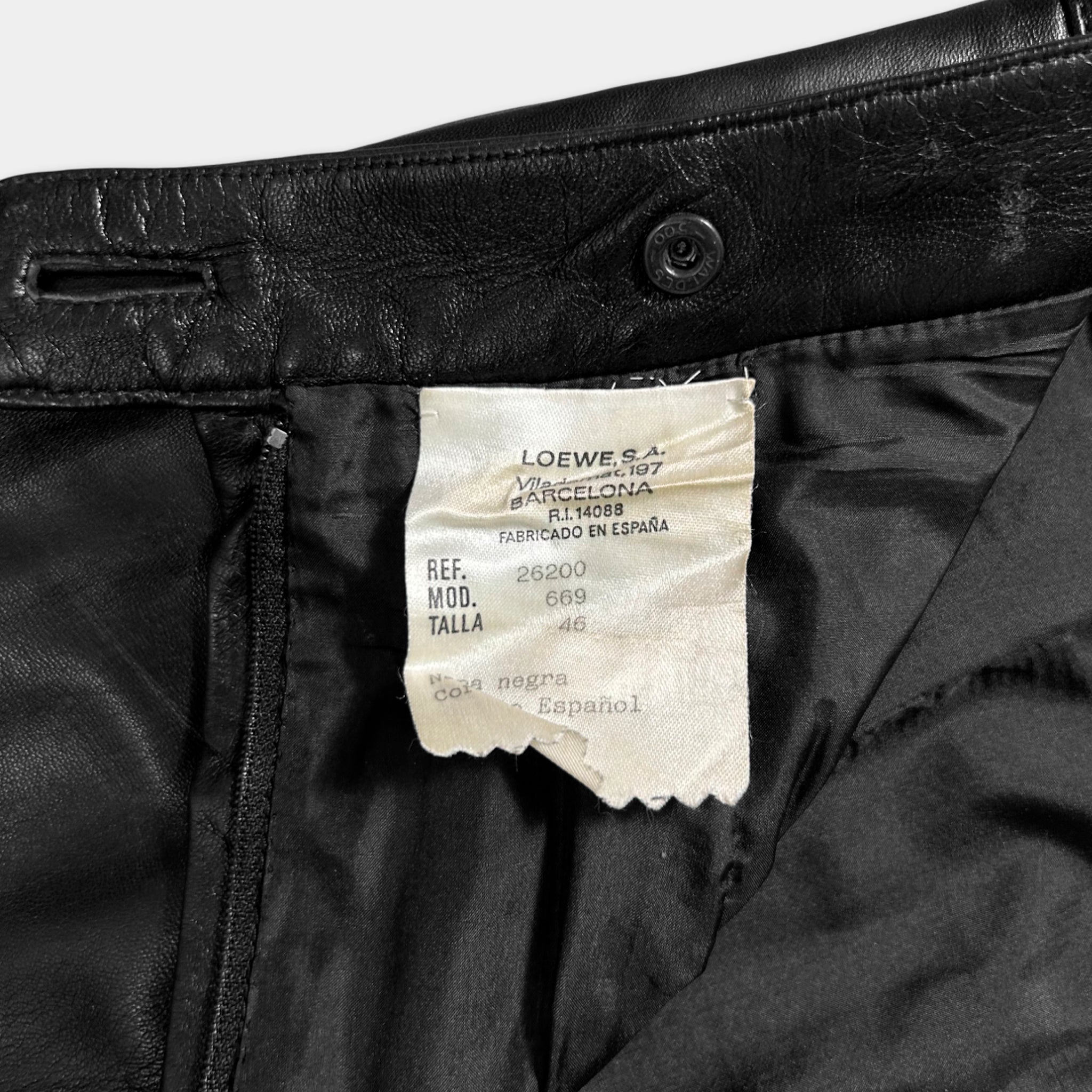 Loewe 1990's Black Leather Pants