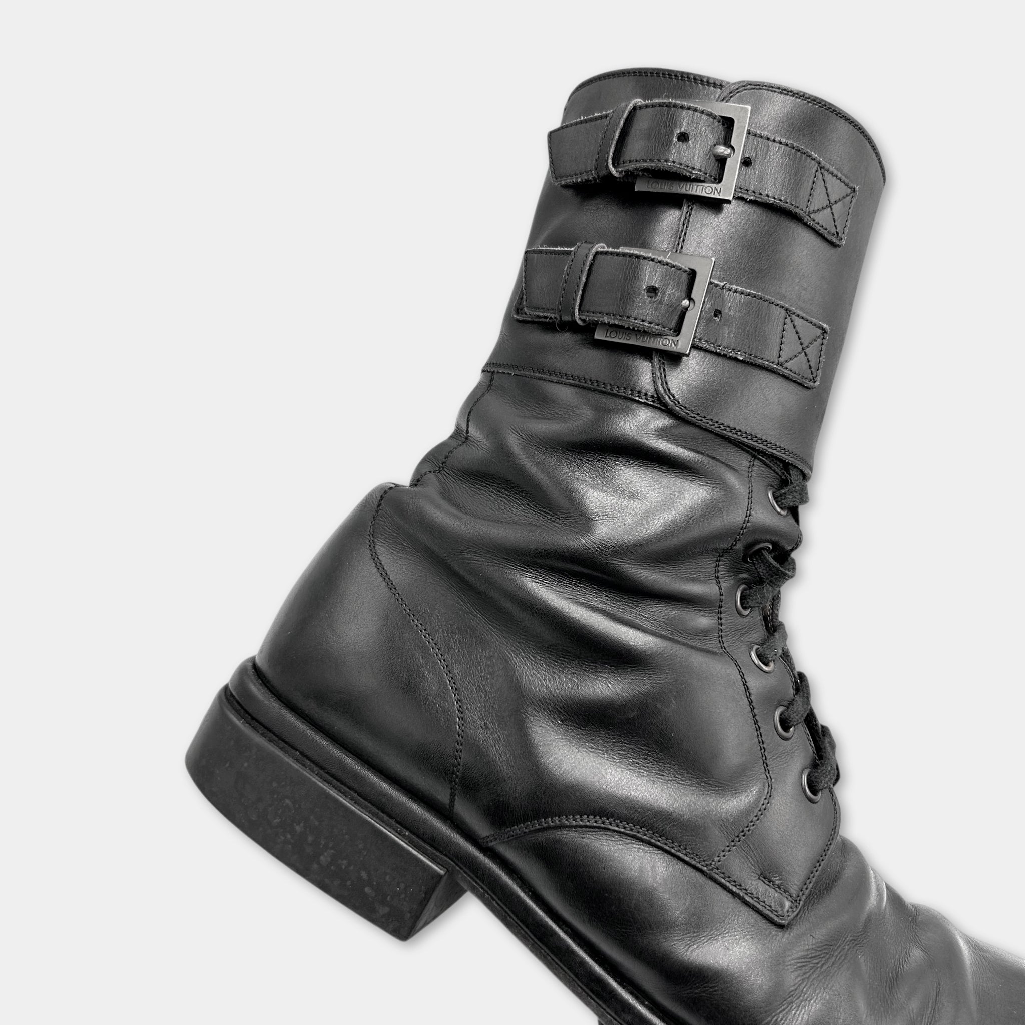 Louis Vuitton 2011 Double Buckle Combat Boots