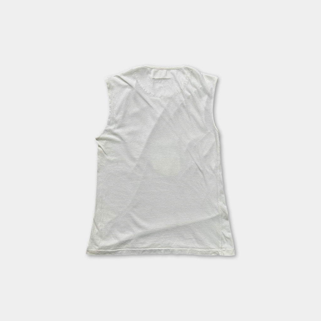 Maison Margiela MM6 Cotton White Sleeveless T-Shirt