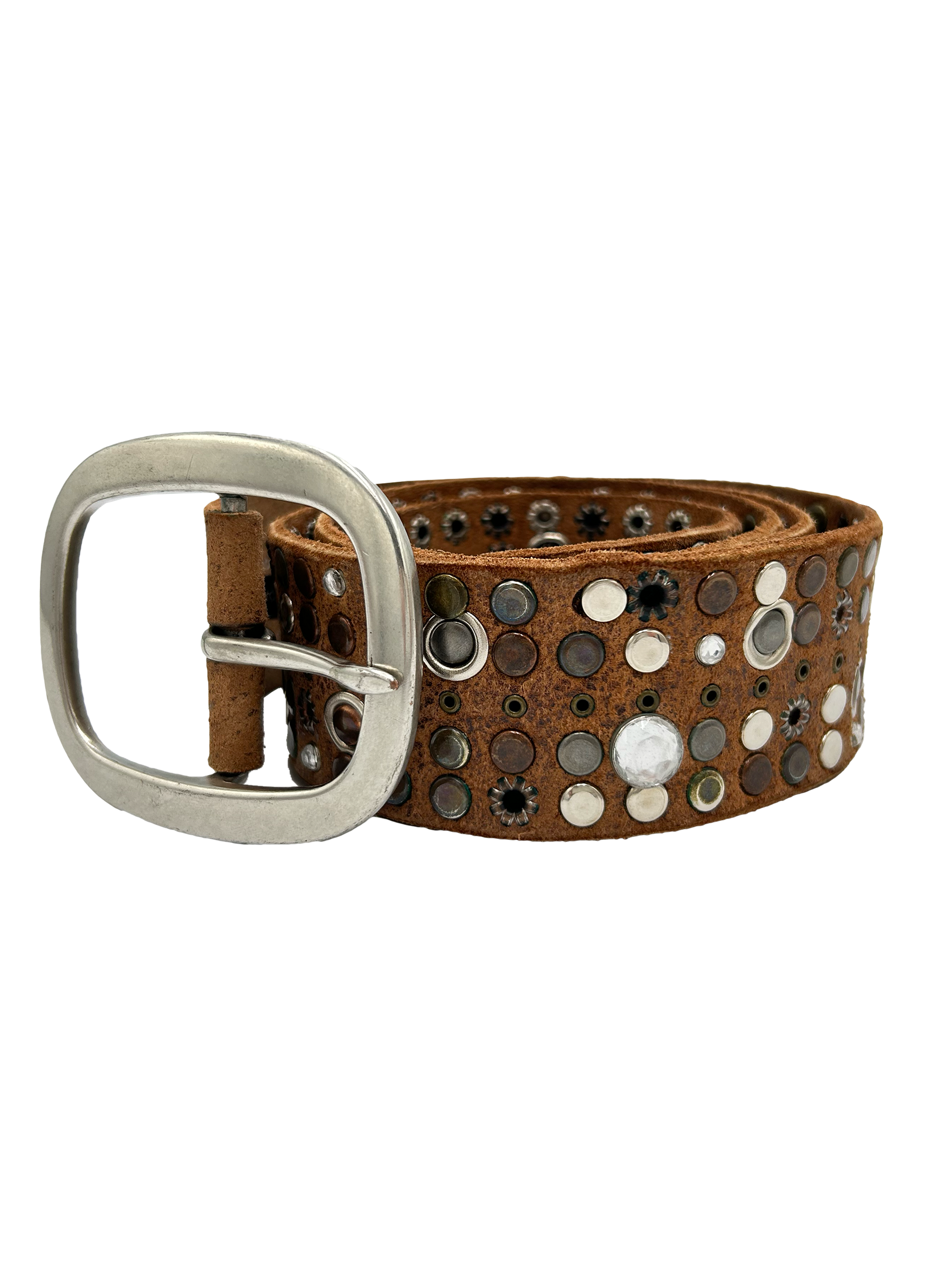 Marithé + François Girbaud Leather Studded Belt – yabang