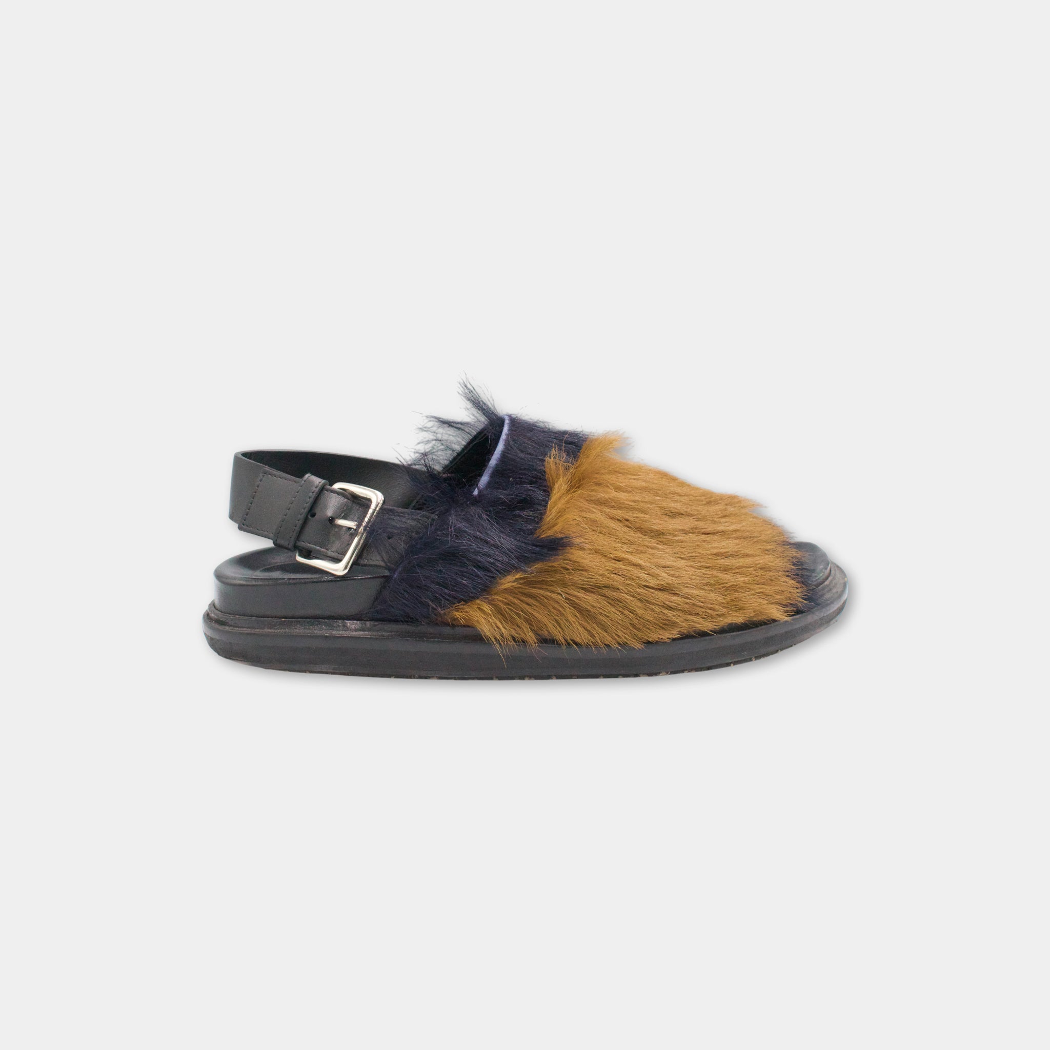 Marni Two-Tone Furry Sandals