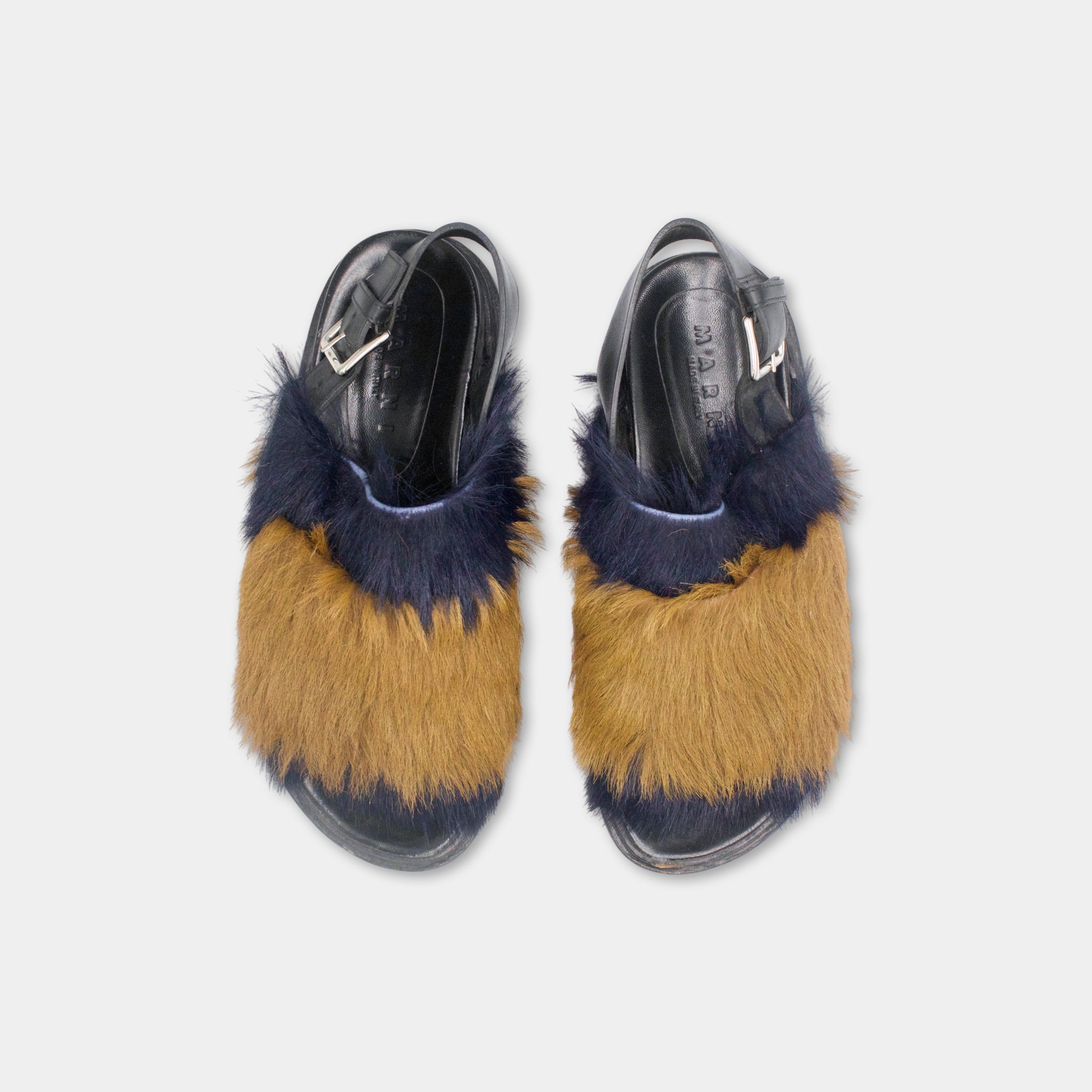 Marni Two-Tone Furry Sandals