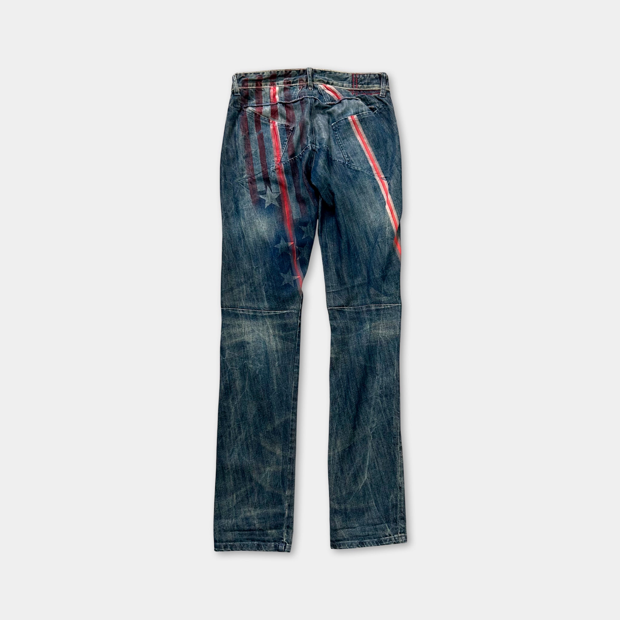 Marithé + François Girbaud "USA Flag" Wash Straight Leg Denim Jeans