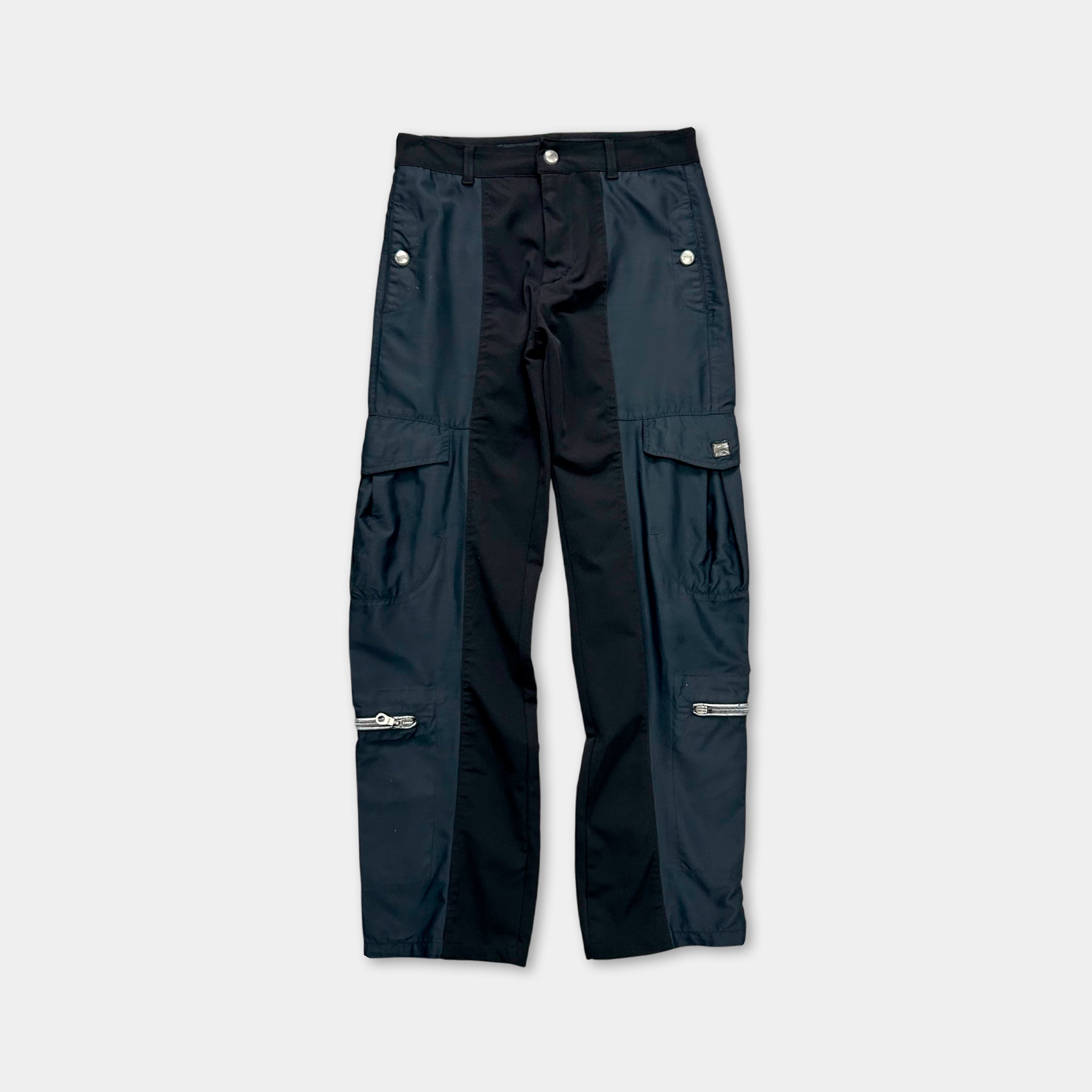 Marithé + François Girbaud 2000s Black Navy Technical Cargo Pants