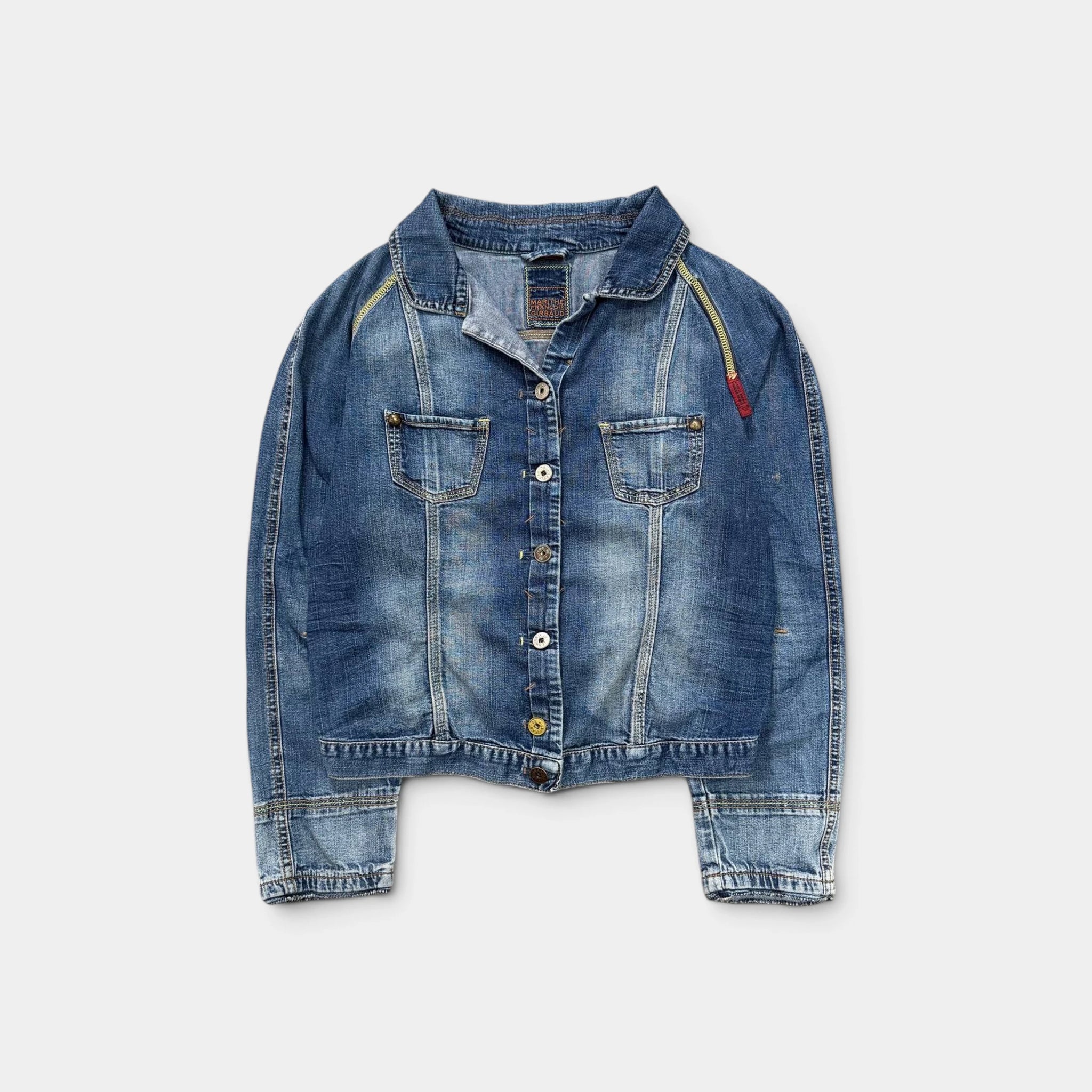 Marithé François Girbaud 2000s Light Wash Technical Denim Jacket