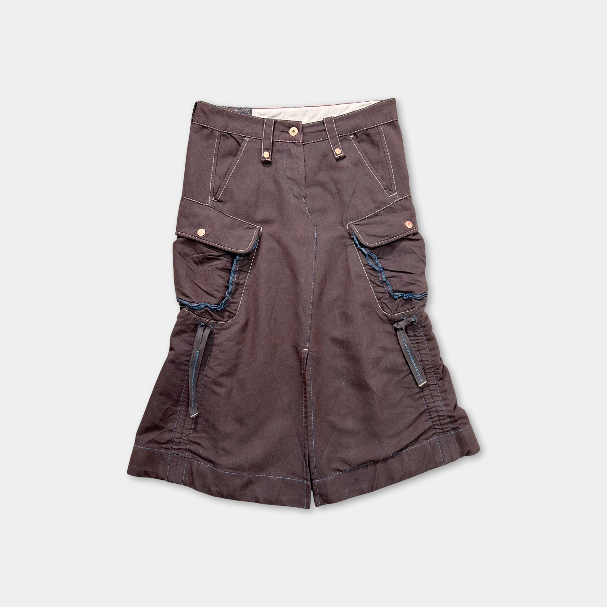 Marithé + François Girbaud Cargo Brown Skirt