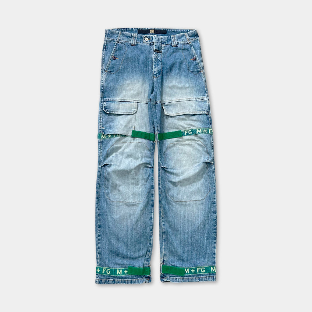 Marithé + François Girbaud Classic Light Blue Cargo Denim Pants