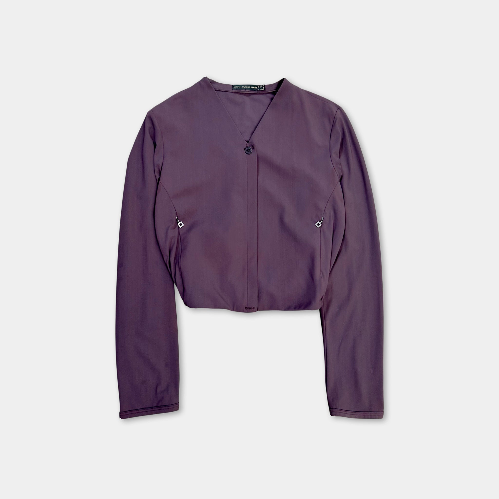 Marithé + François Girbaud Technical Burgundy Cardigan Jacket