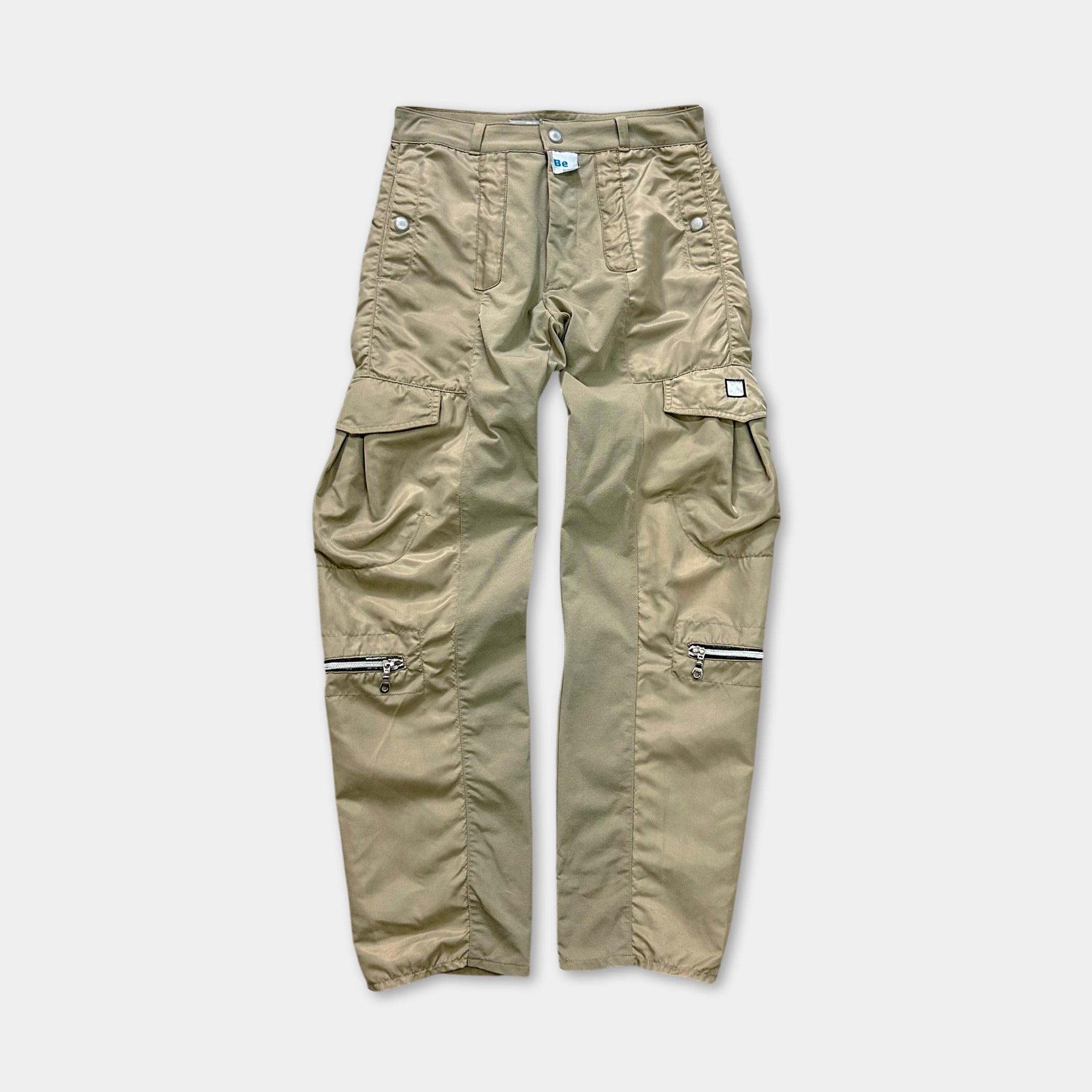 Marithé + François Girbaud 2000s Technical Nylon Cargo Pants Khaki Green