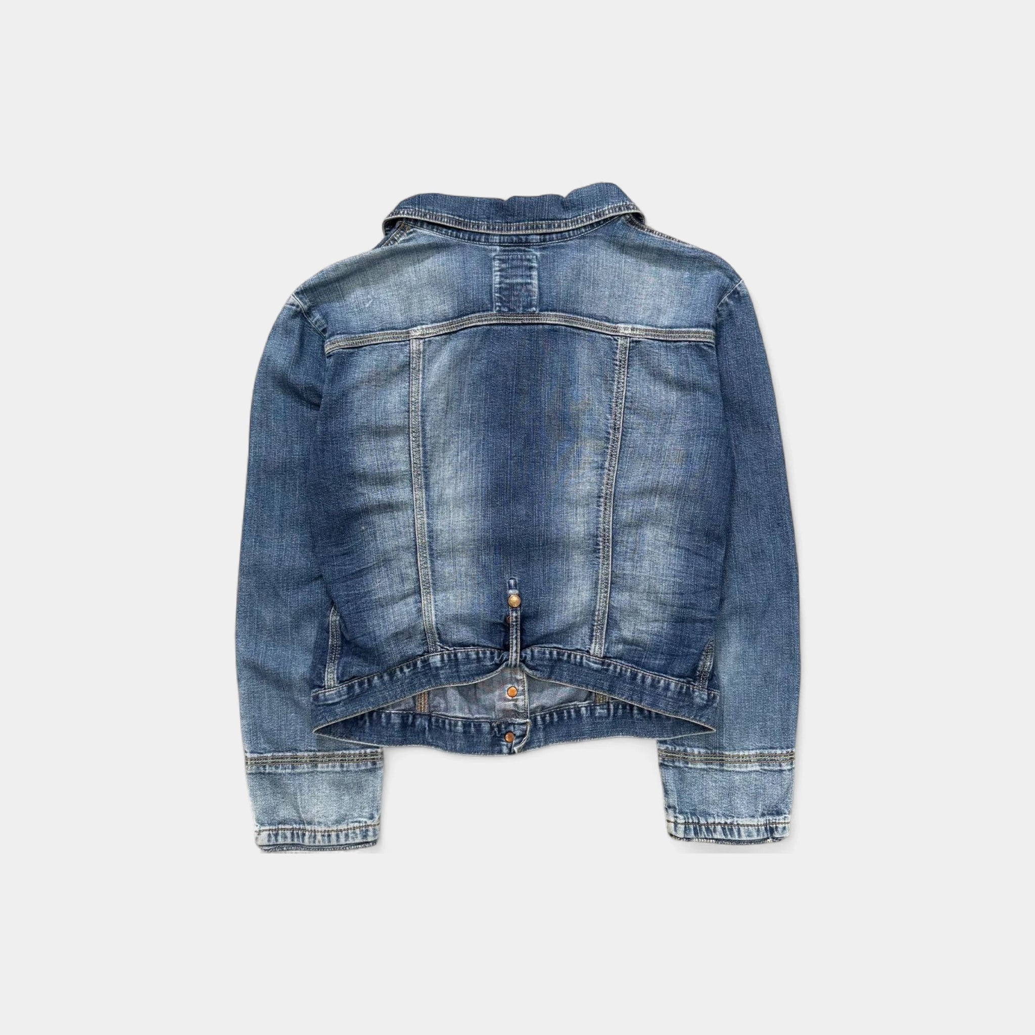 Marithé François Girbaud 2000s Light Wash Technical Denim Jacket