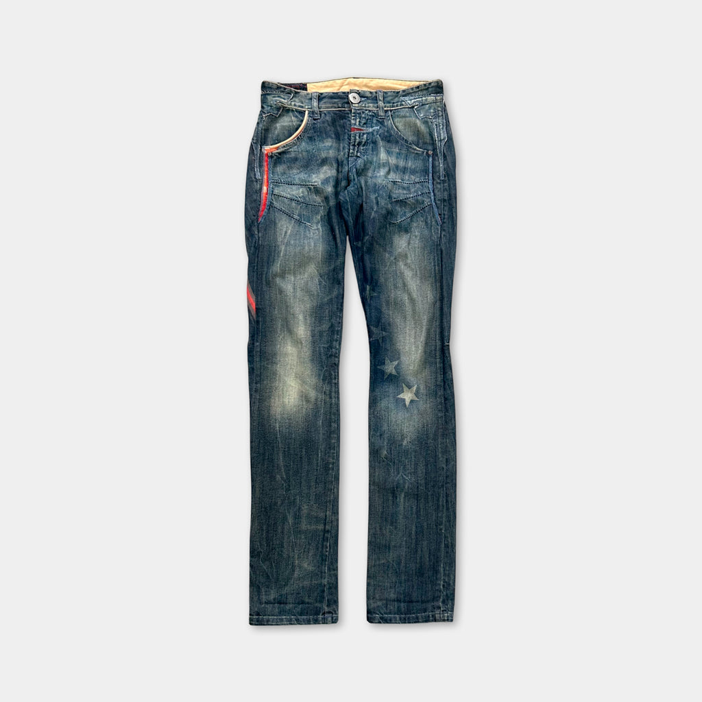 Marithé + François Girbaud "USA Flag" Wash Straight Leg Denim Jeans