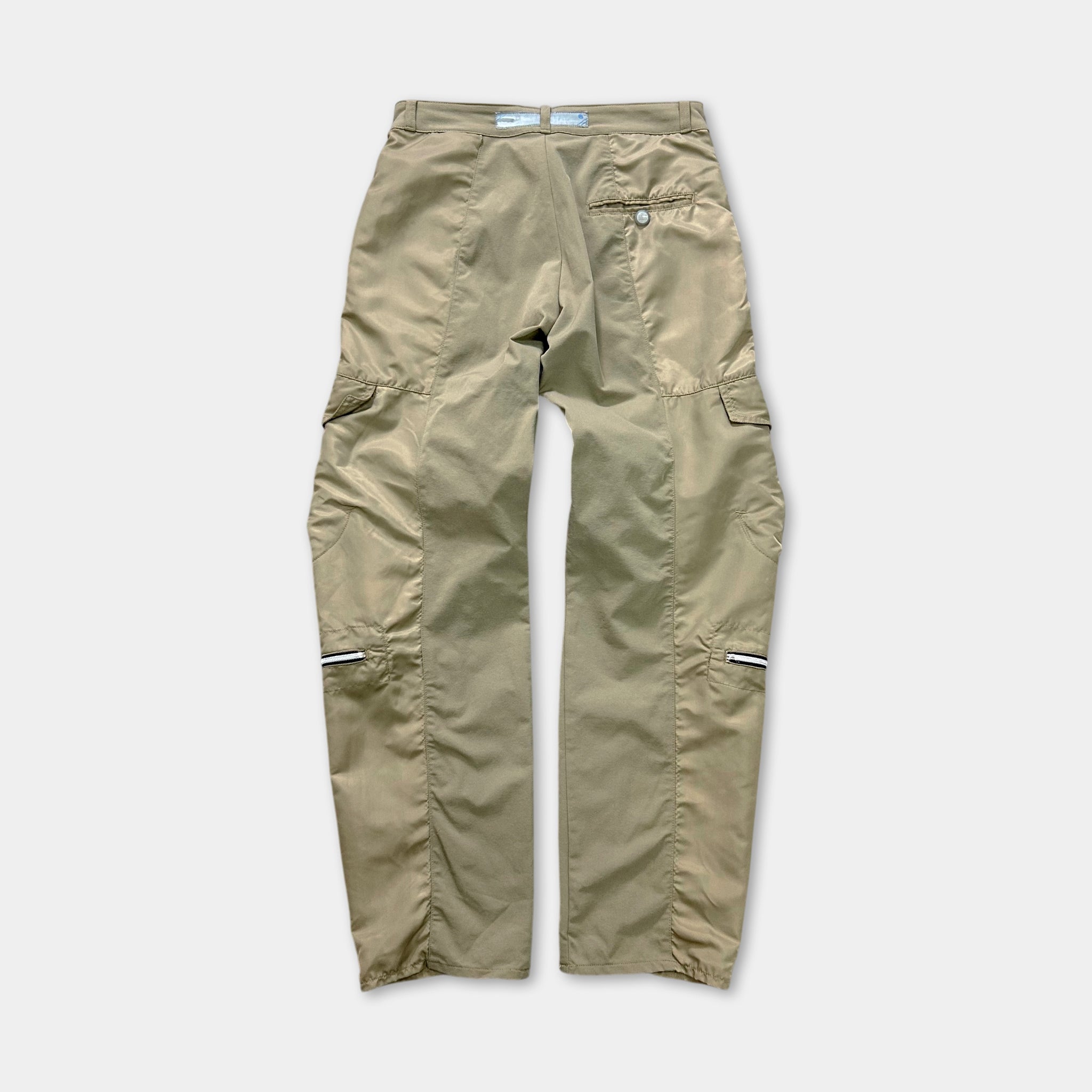 Marithé + François Girbaud 2000s Technical Nylon Cargo Pants Khaki Green