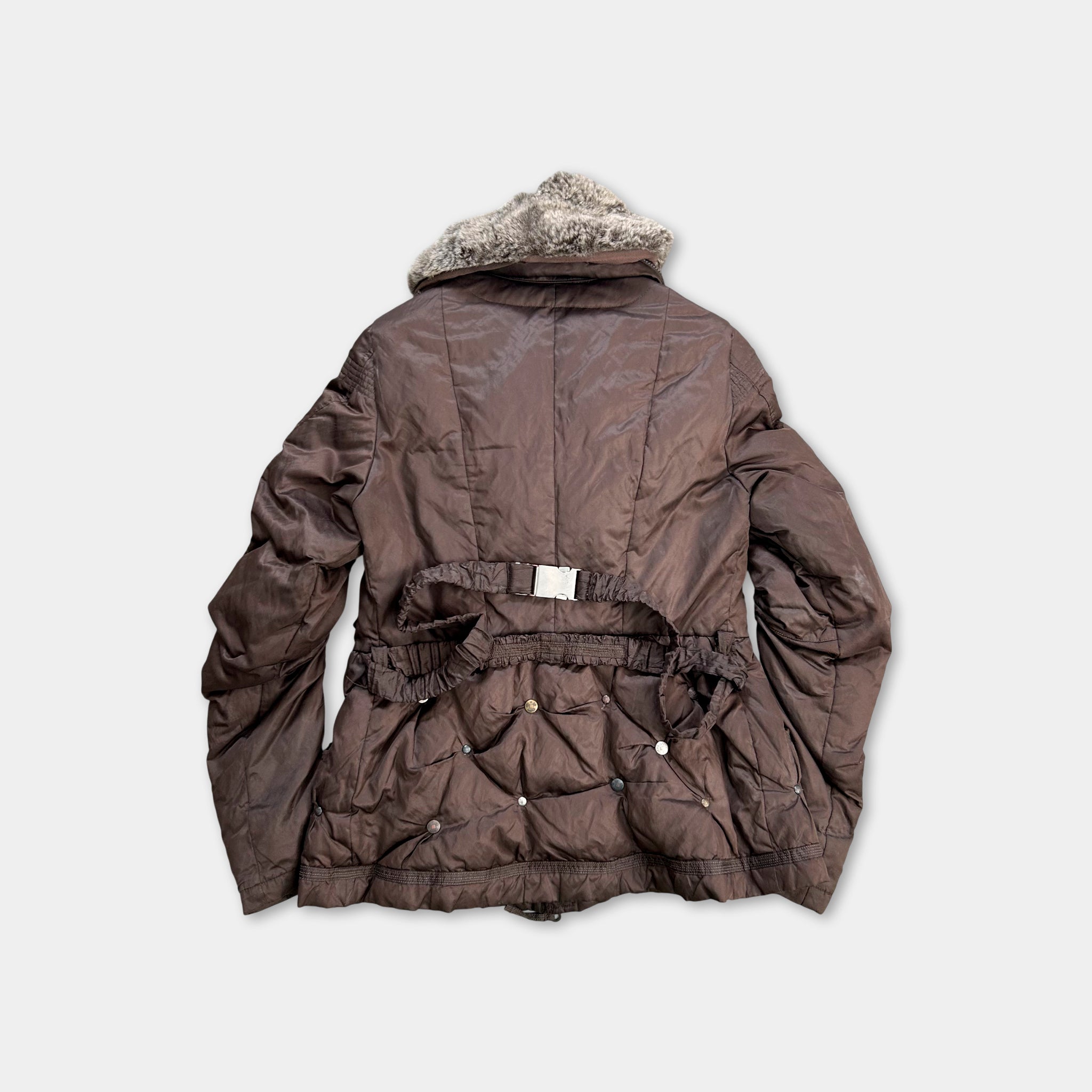 Marithé + François Girbaud Fur Collar Brown Jacket