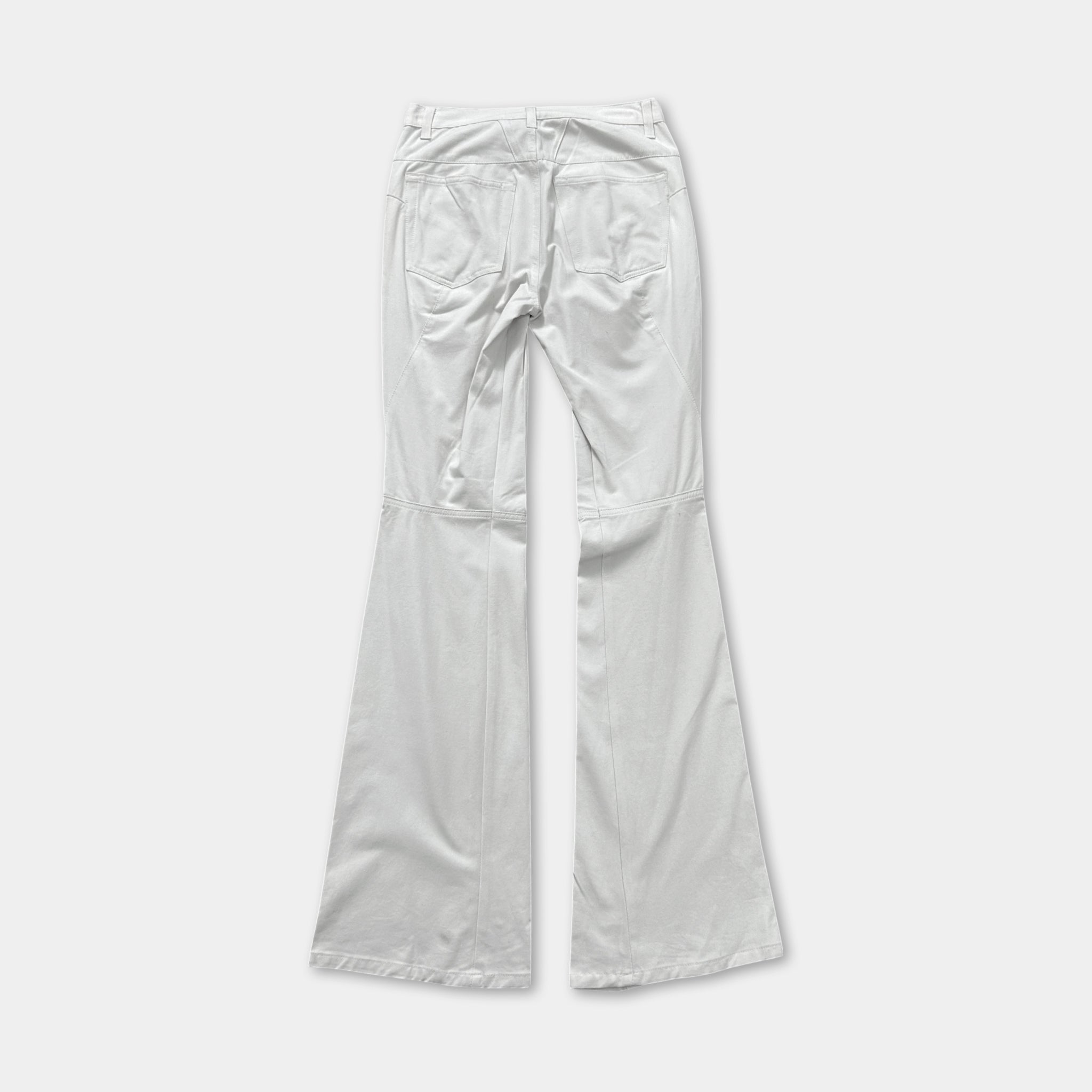Marithé + François Girbaud White Nylon Flared Pants