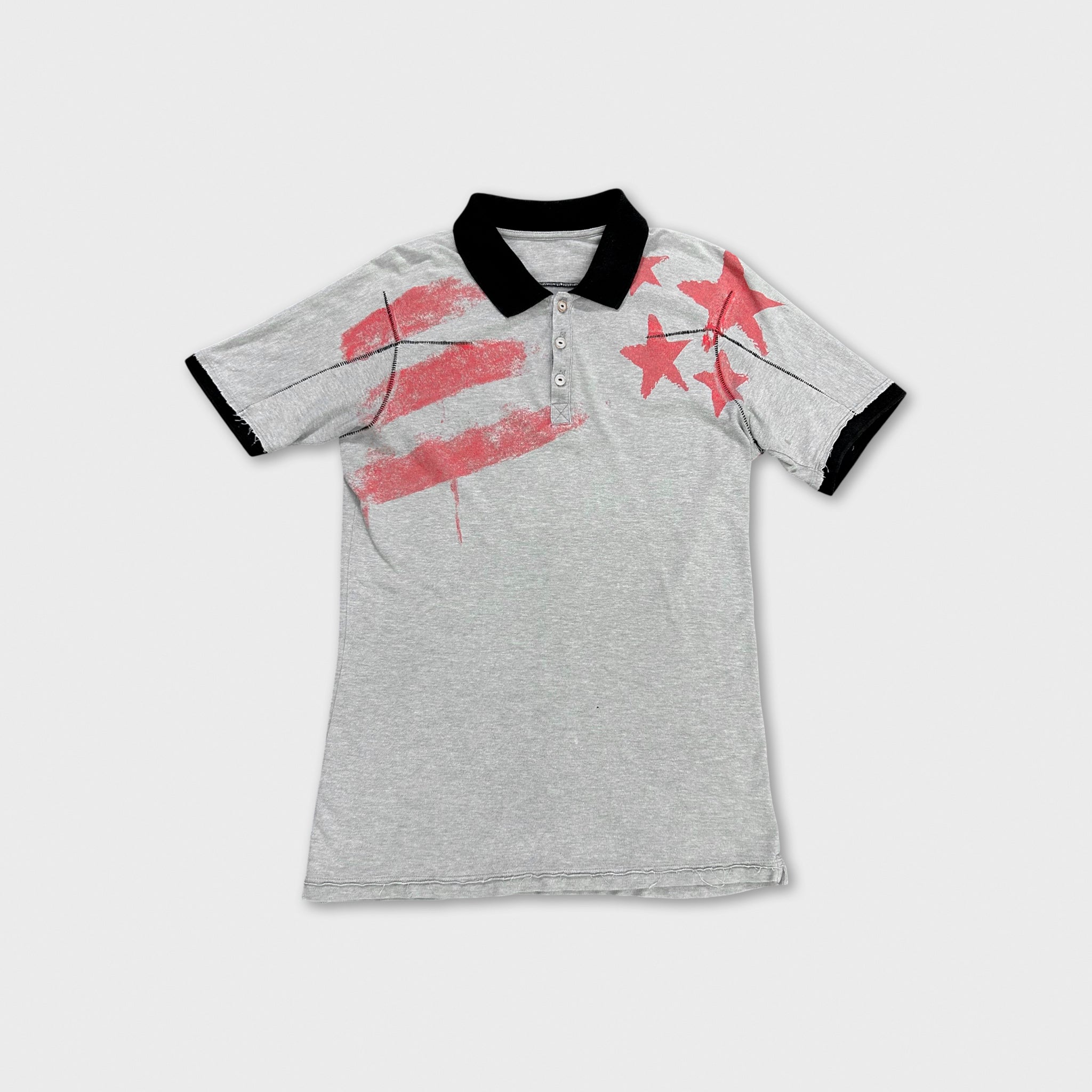 Marithé + François Girbaud Stars Flag Grey Polo