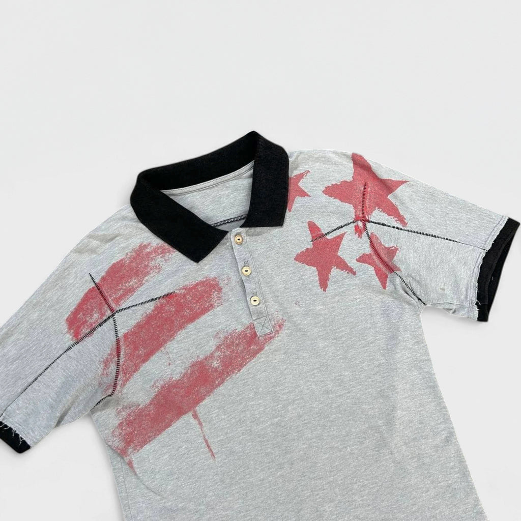 Marithé + François Girbaud Stars Flag Grey Polo