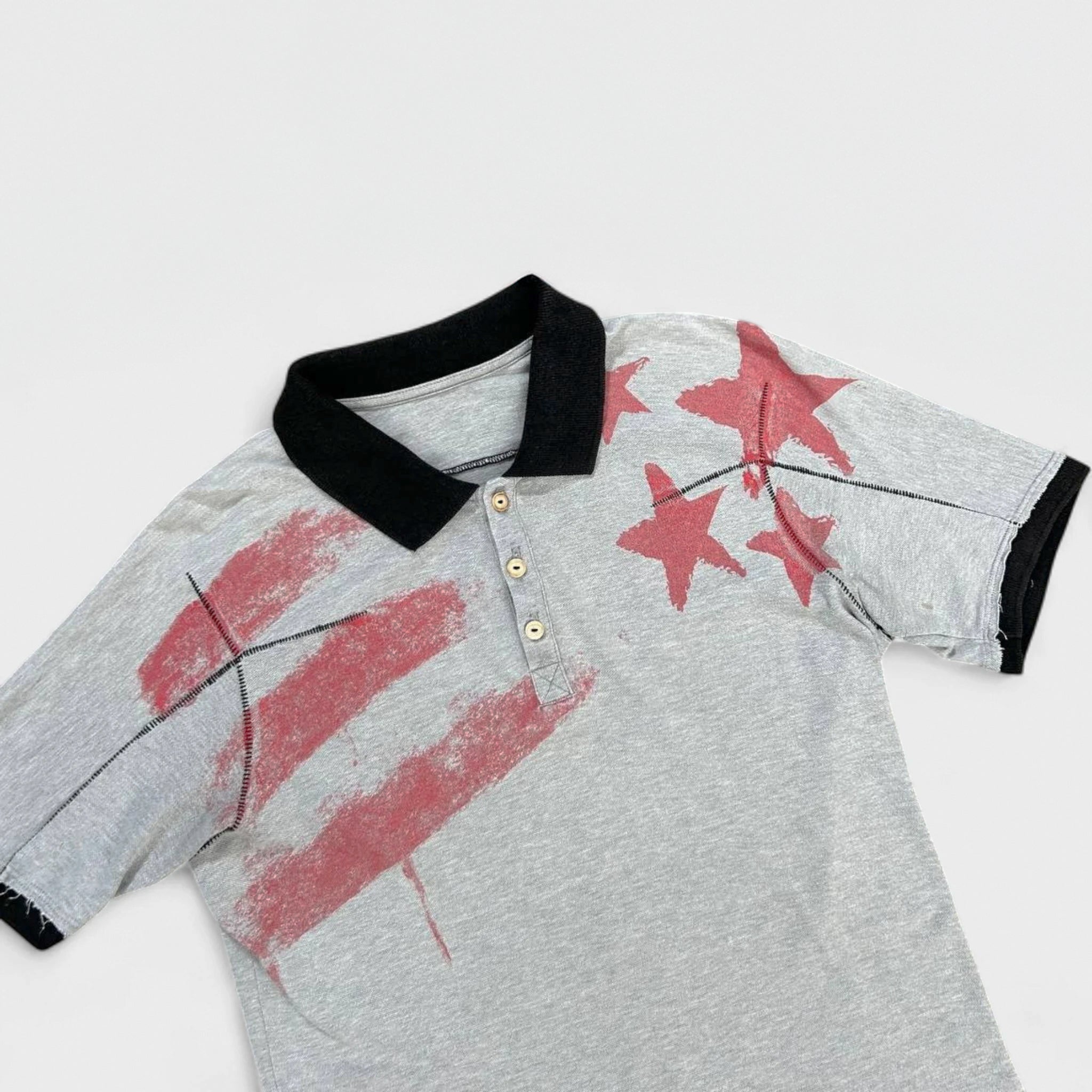 Marithé + François Girbaud Stars Flag Grey Polo