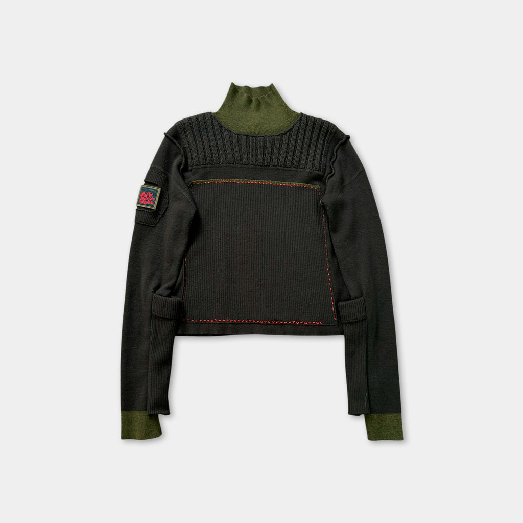 Marithé + François Girbaud Green Collar Knitted Longsleeve