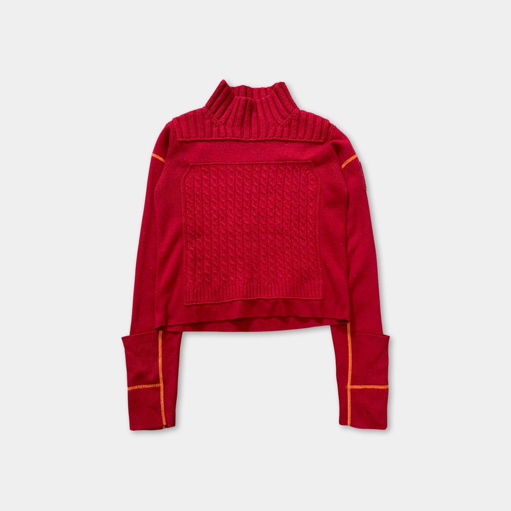 Marithé + François Girbaud Red Knit Sweatshirt