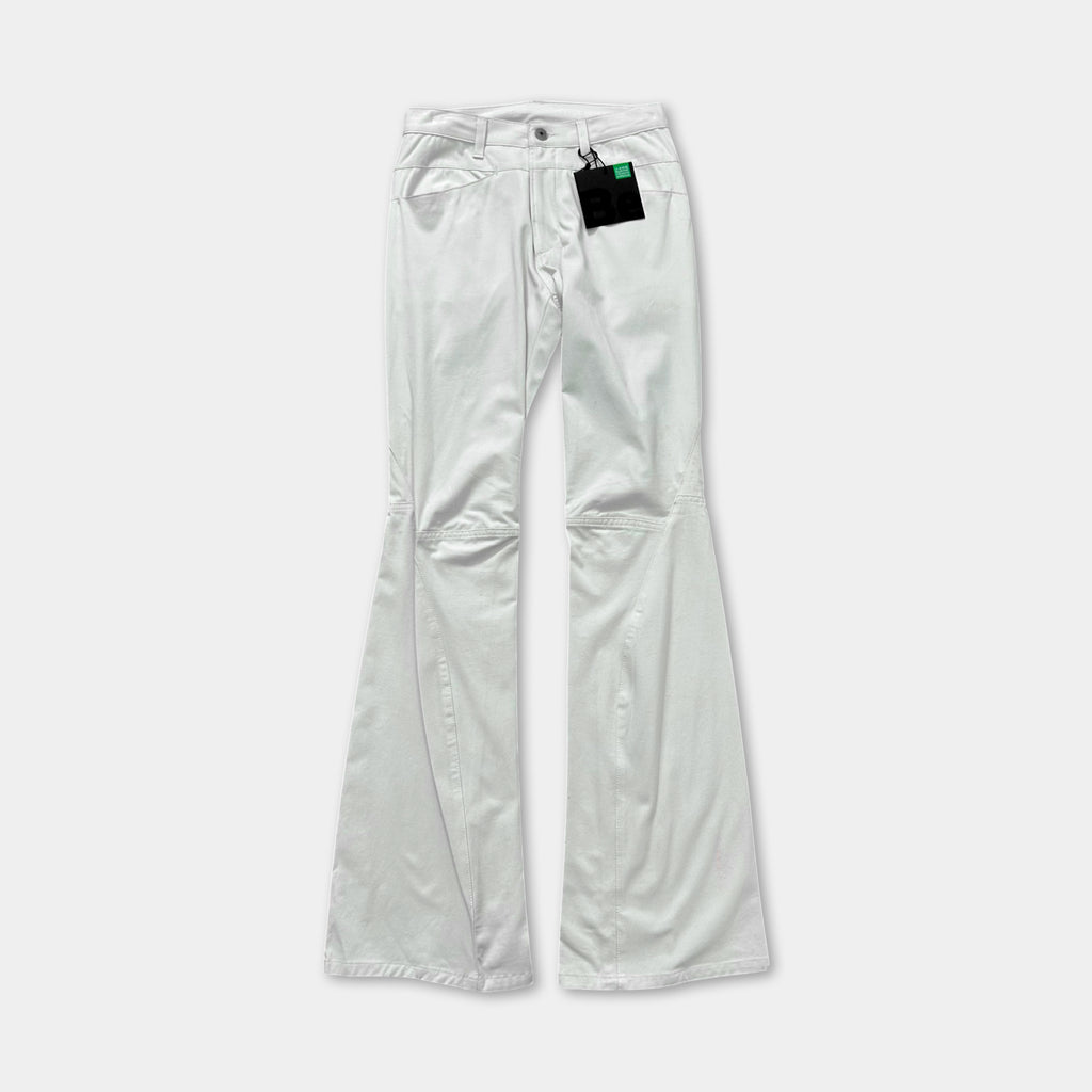 Marithé + François Girbaud White Nylon Flared Pants