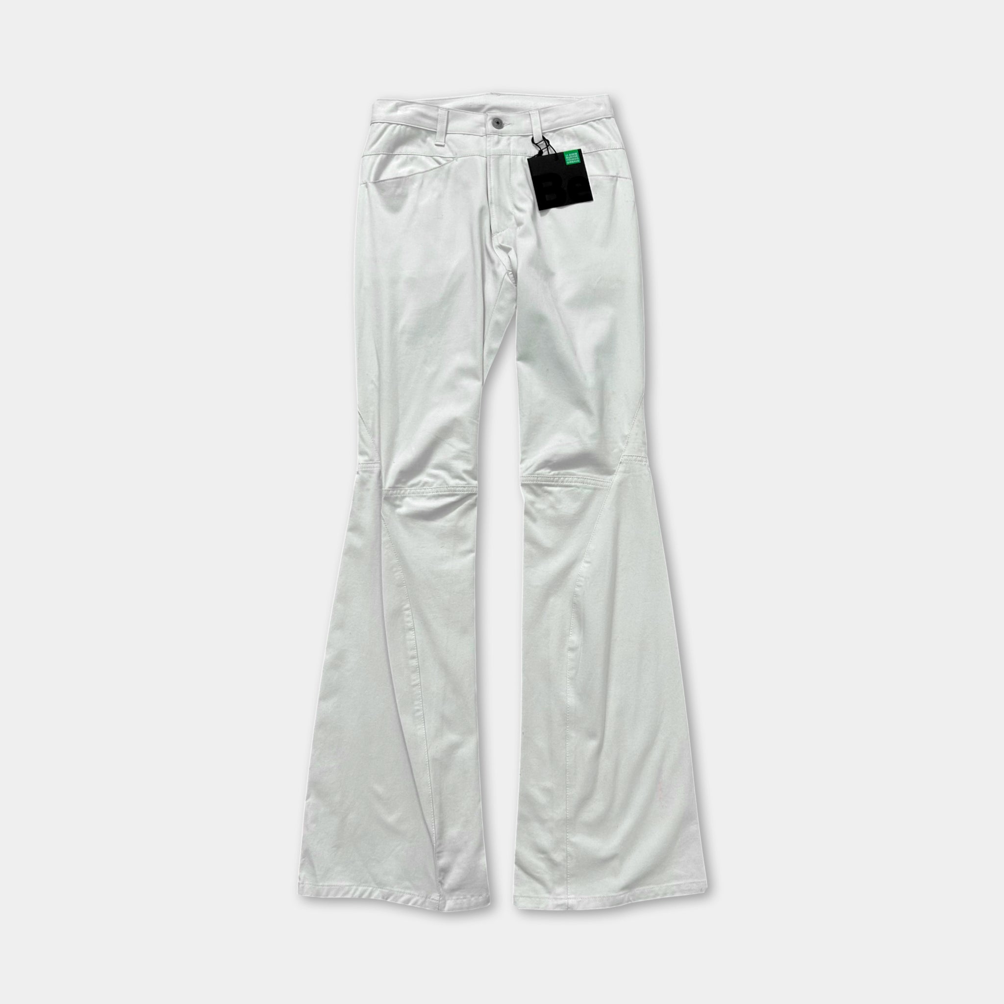 Marithé + François Girbaud White Nylon Flared Pants