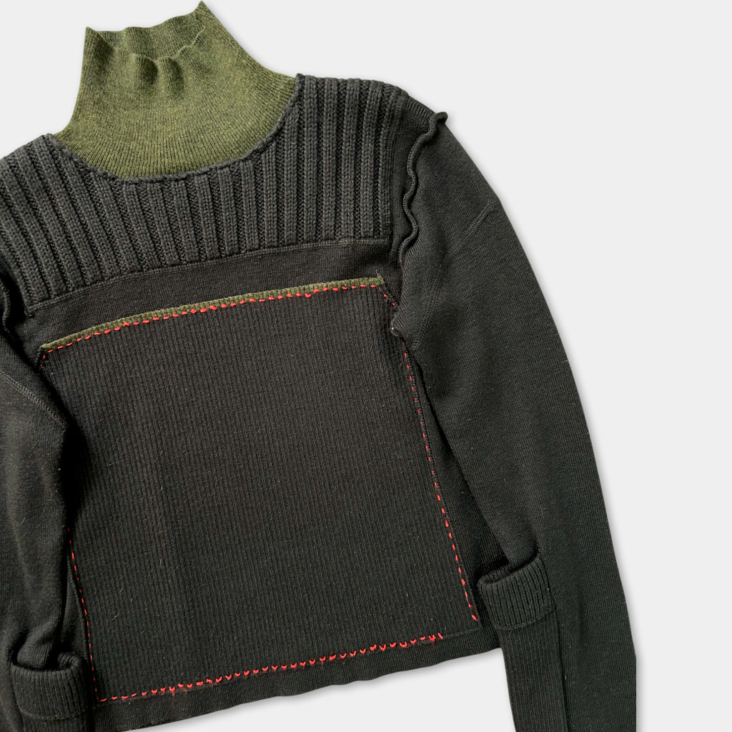 Marithé + François Girbaud Green Collar Knitted Longsleeve
