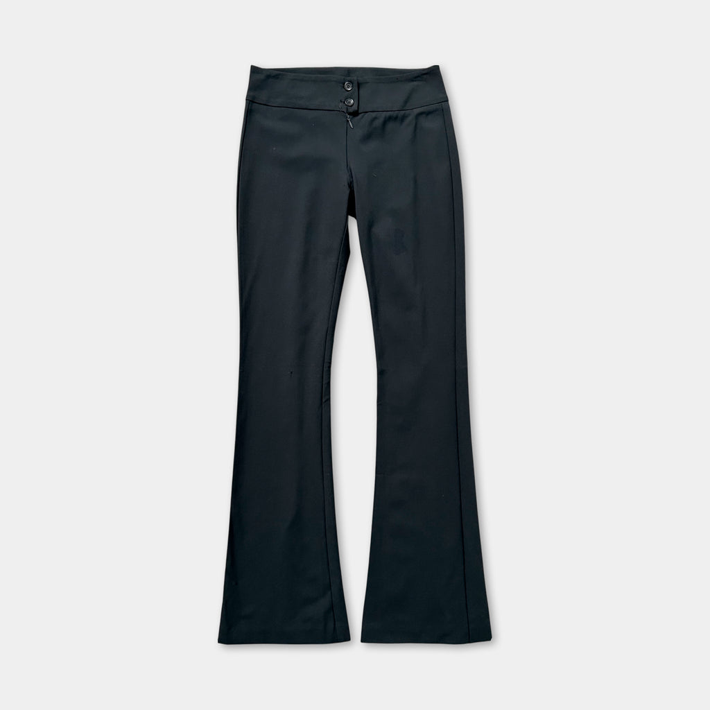 Marithé + François Girbaud Black Flared Nylon Pants