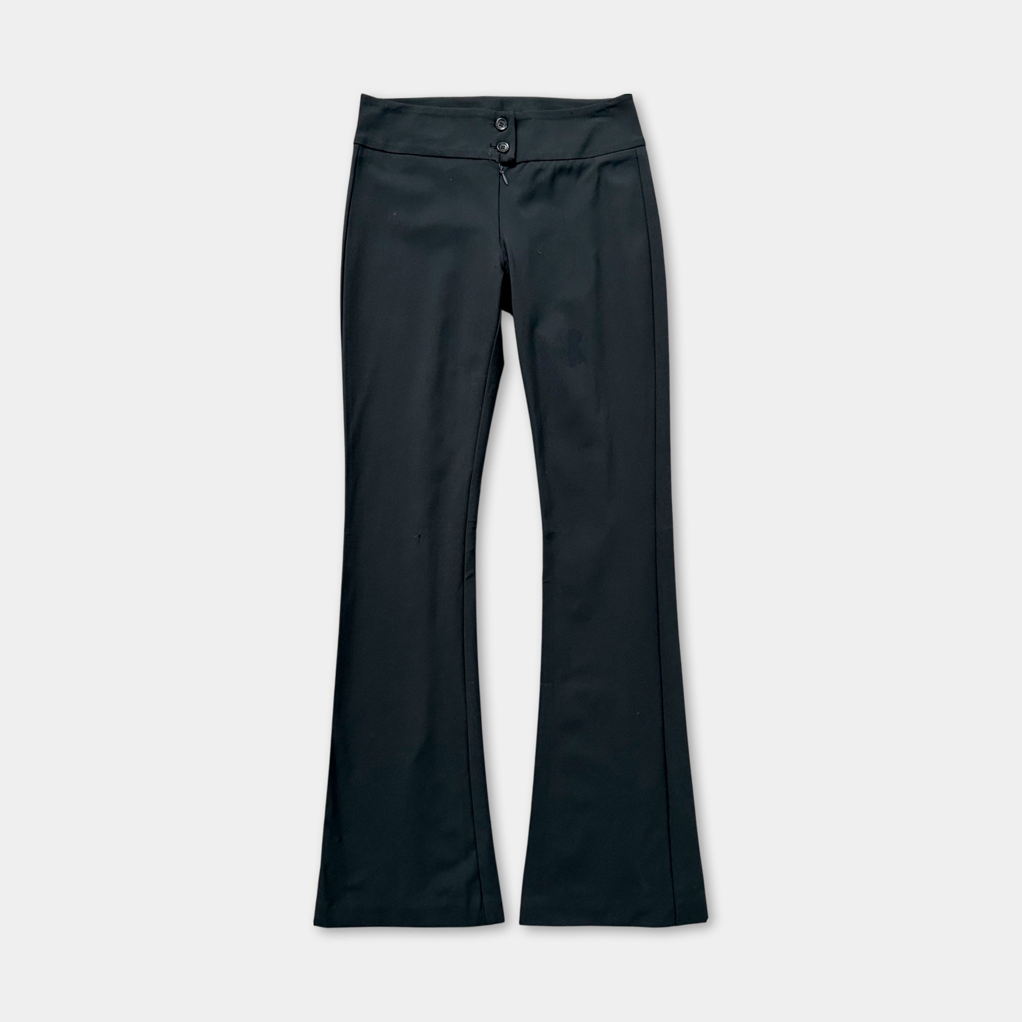 Marithé + François Girbaud Black Flared Nylon Pants