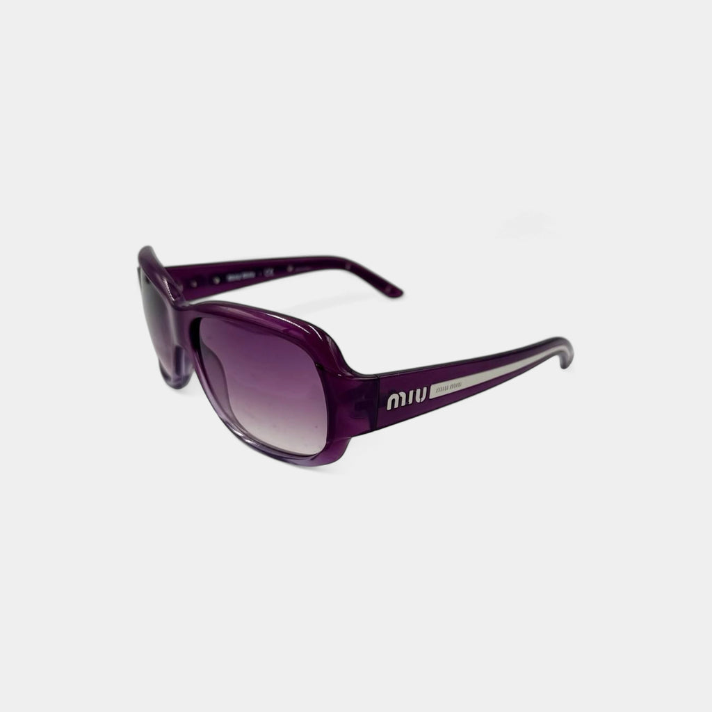 Miu Miu 2000s Purple Translucent Oversized Sunglasses
