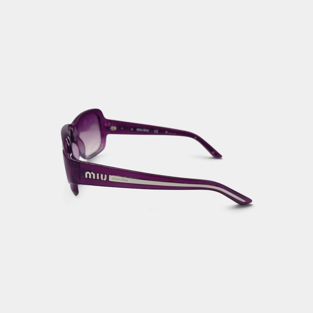 Miu Miu 2000s Purple Translucent Oversized Sunglasses