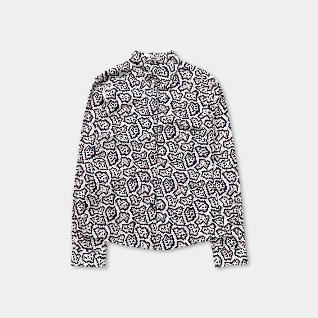 Miu Miu Geometric Pattern Printed Shirt