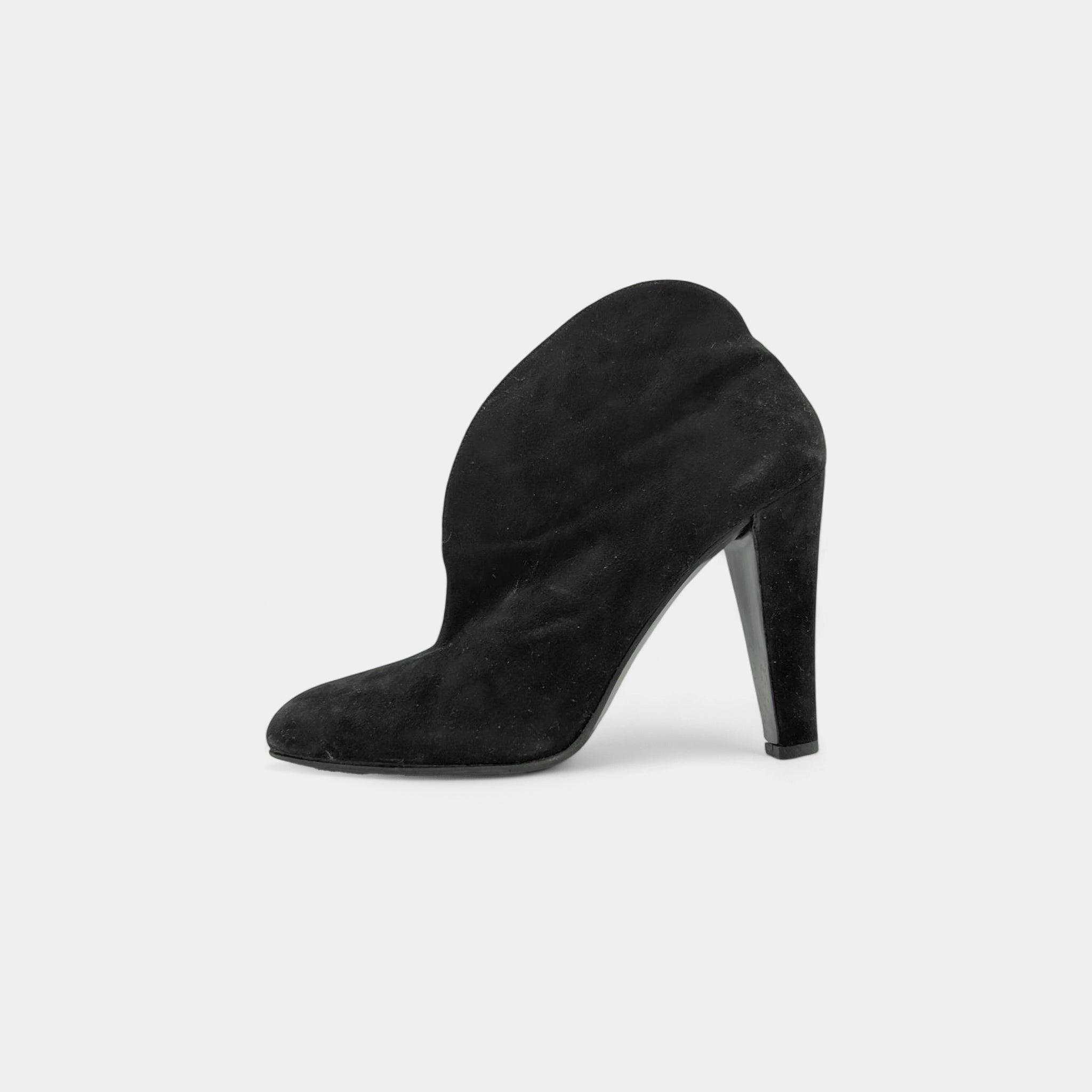 Miu Miu 2000's Sculptural "V-Shape" Suede Ankle Boots