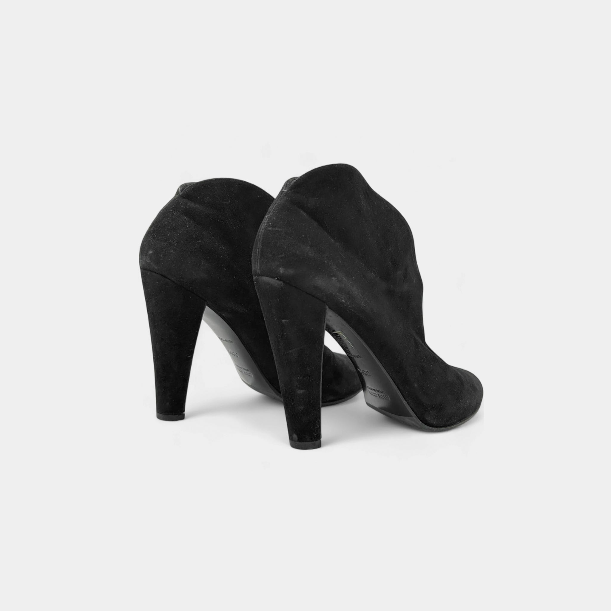 Miu Miu 2000's Sculptural "V-Shape" Suede Ankle Boots