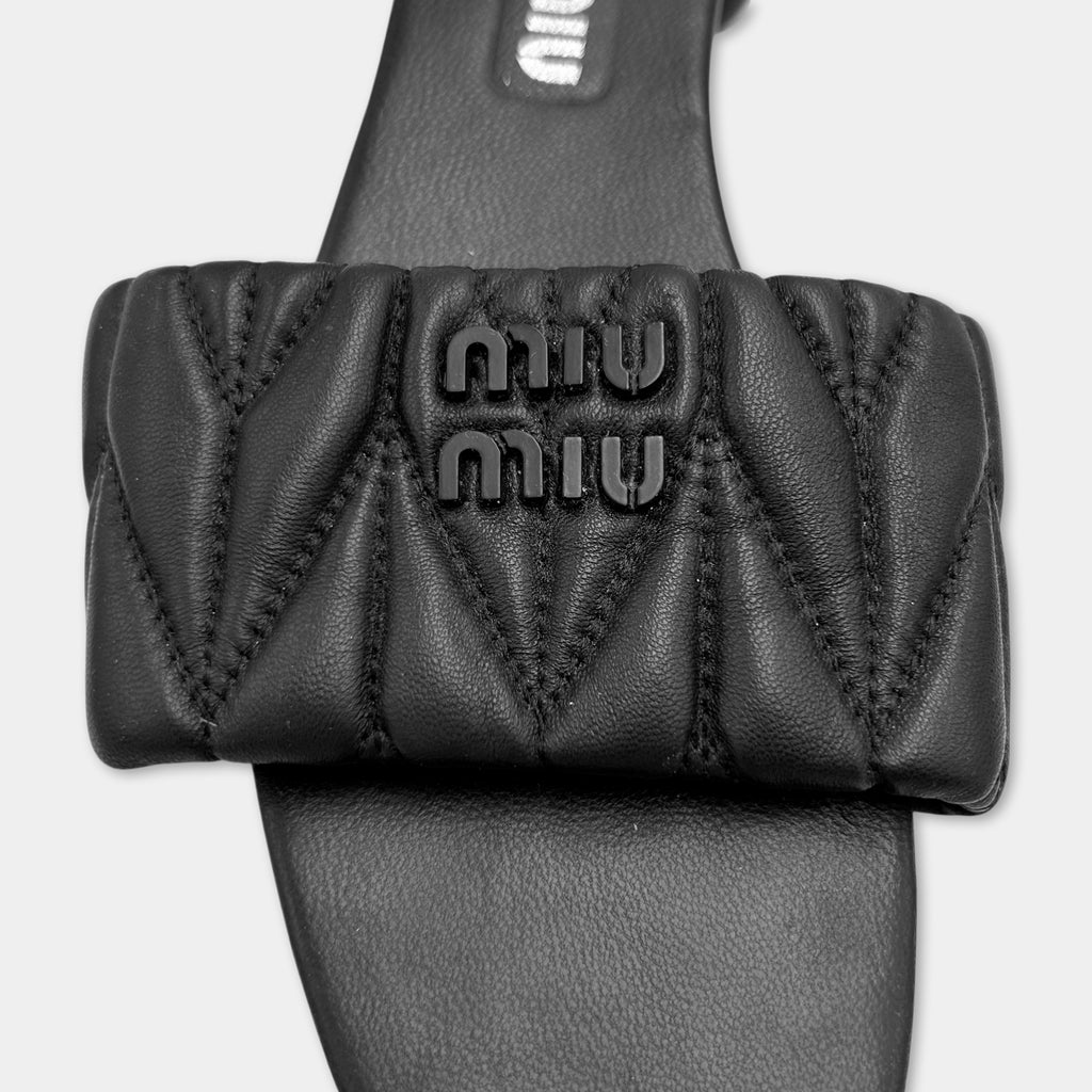 Miu Miu Matelassé Nappa Leather Slides