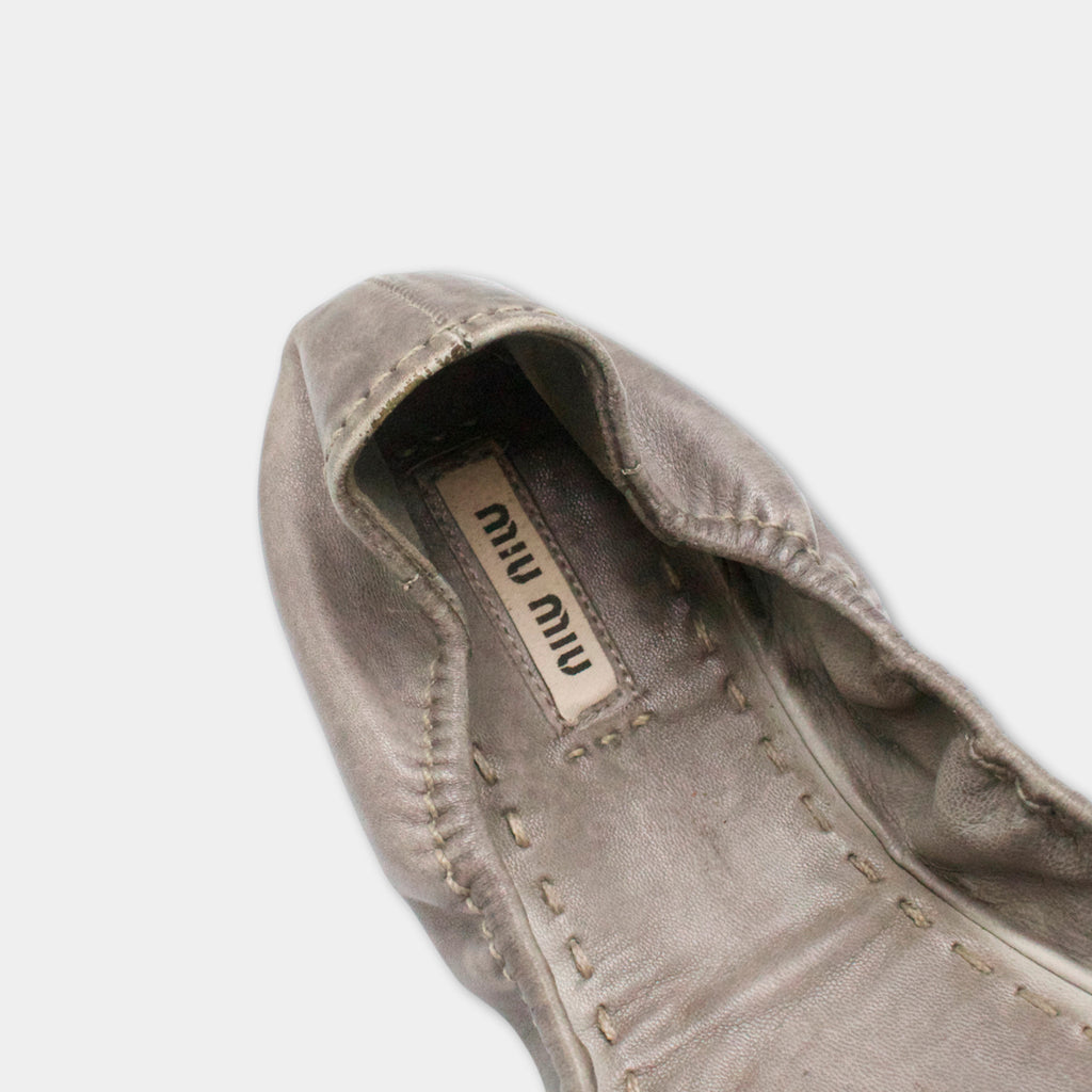 Miu Miu Rhinestones Ballerina Shoes